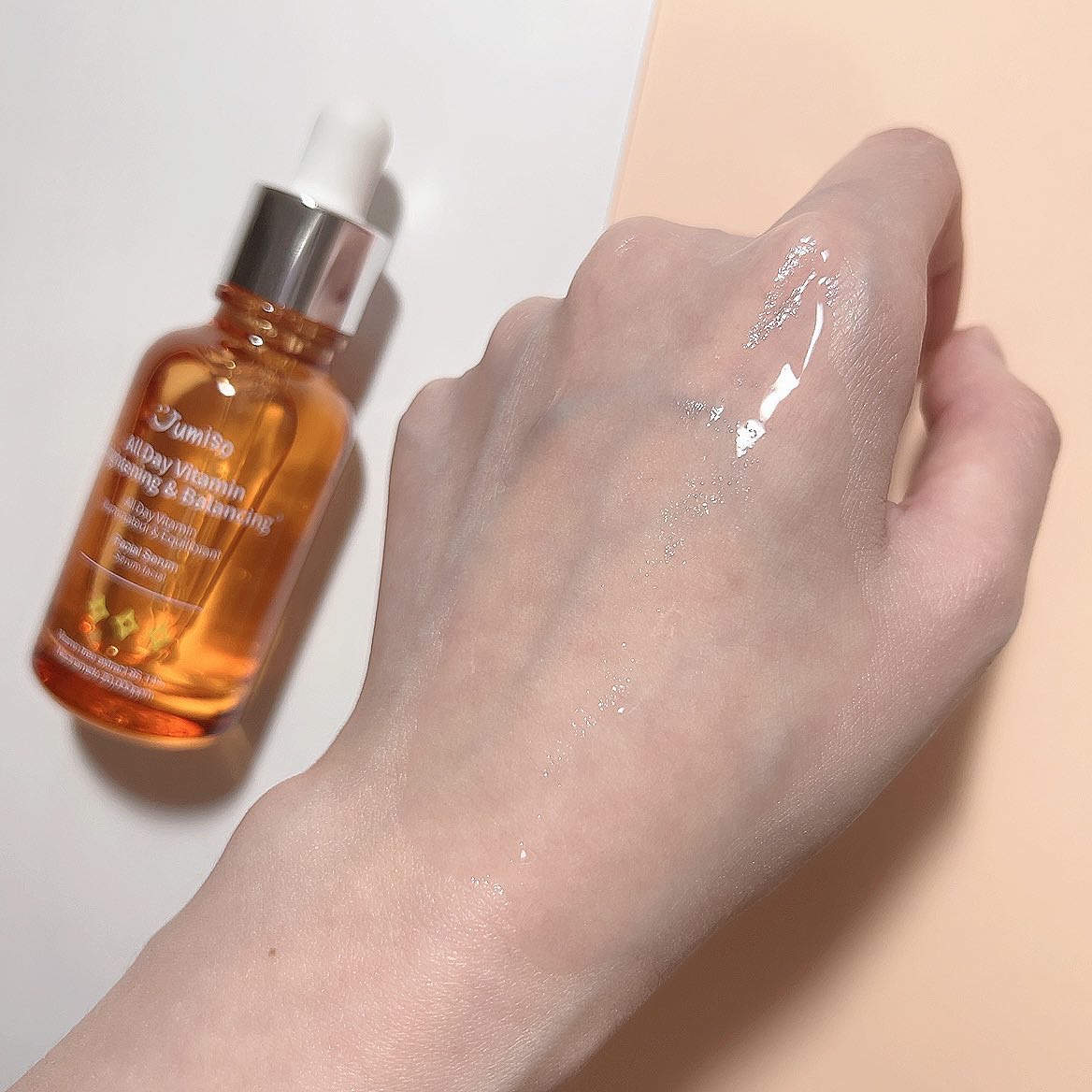 オールデイビタミンブライトニング＆バランシングフェイシャルセラム/JUMISO/美容液を使ったクチコミ（3枚目）