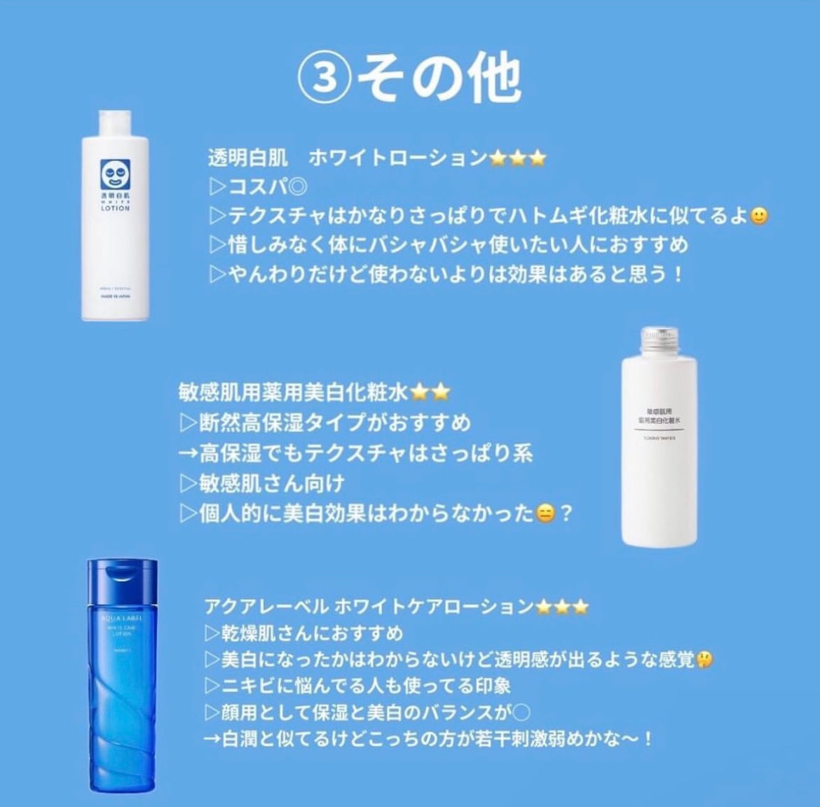 敏感肌用薬用美白化粧水/無印良品/化粧水を使ったクチコミ(4枚目)