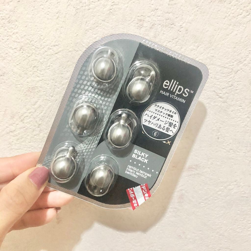 ヘアーオイル【シャイニーブラック】/ellips/ヘアオイルを使ったクチコミ(2枚目)