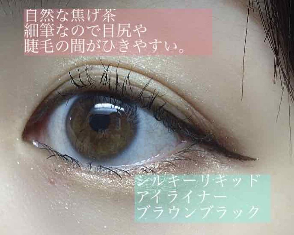 【旧品】シルキーリキッドアイライナーWP BRBK ブラウンブラック/D-UP/リキッドアイライナーを使ったクチコミ（2枚目）