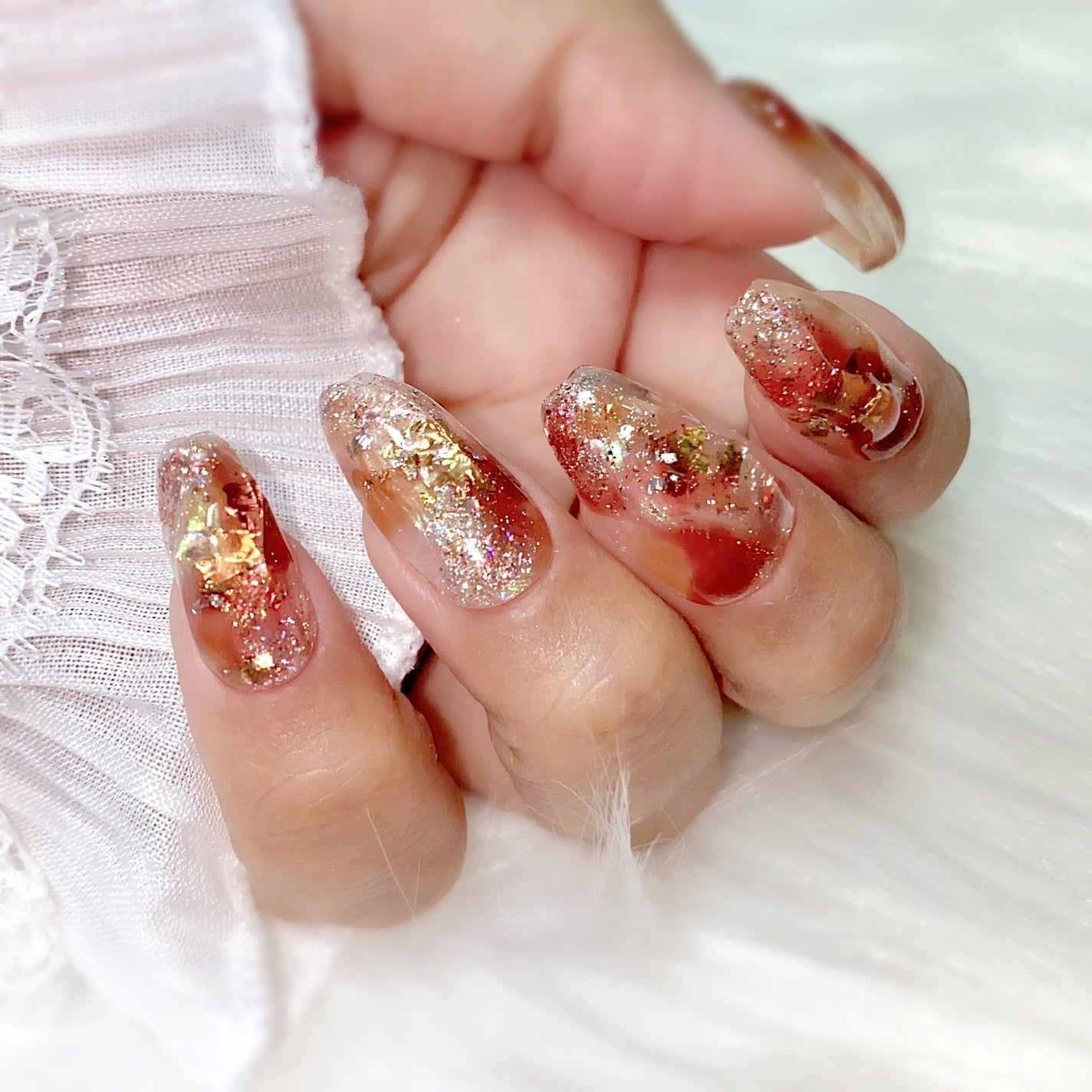 ⋆͛🦖⋆͛aomi on LIPS 「オリジナルフラッシュを使いつつニュアンスネイルしてみた!ブラウ..」(6枚目)