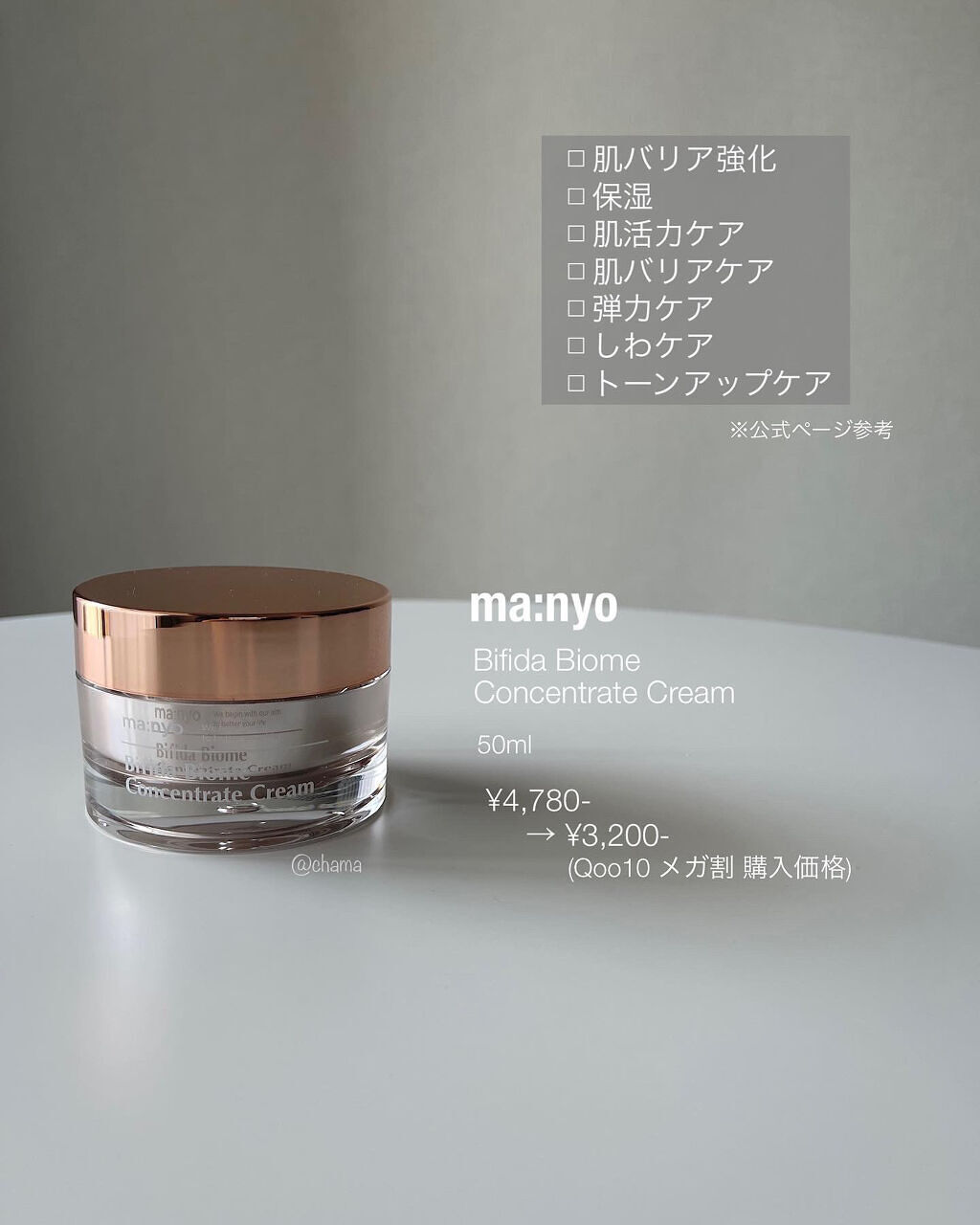 ビフィダバイオームコンセントレートクリーム/manyo/フェイスクリームを使ったクチコミ（1枚目）