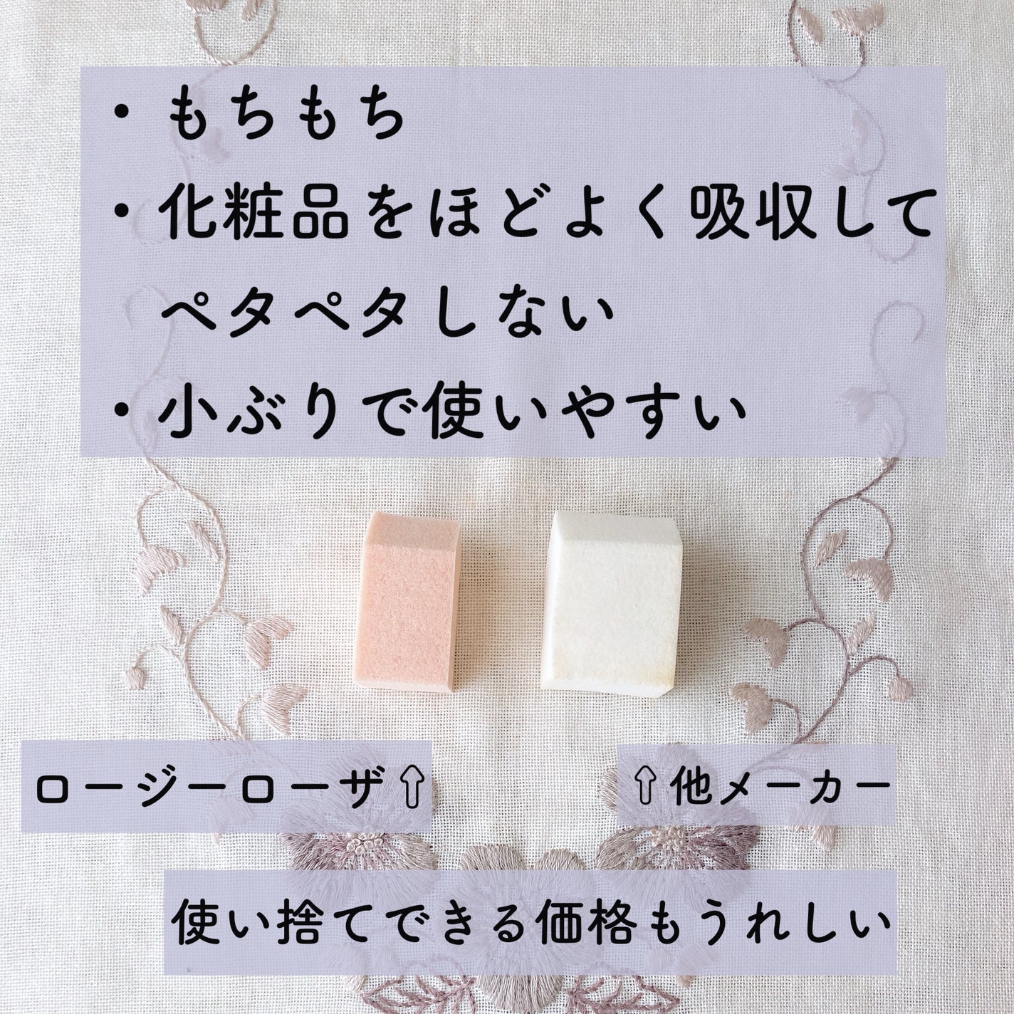 バリュースポンジN ハウス型タイプS 30P/ロージーローザ/パフ・スポンジを使ったクチコミ(3枚目)