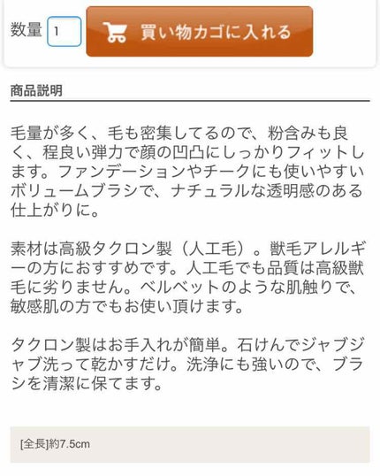 カブキブラシ(全長約7cm)/エトヴォス/メイクブラシを使ったクチコミ(3枚目)
