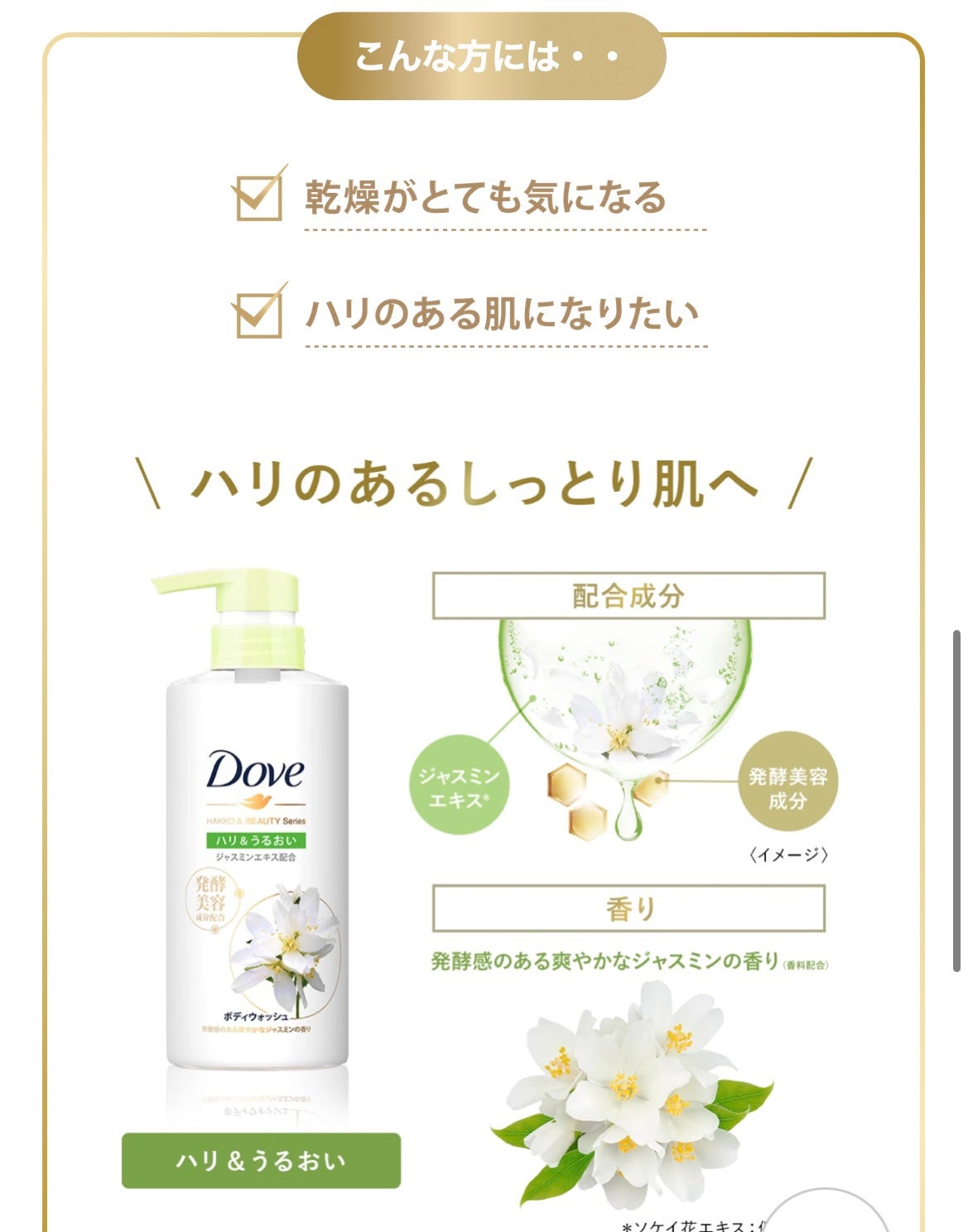 ボディウォッシュ 発酵&ビューティーシリーズ ハリ&うるおい/ダヴ/ボディソープを使ったクチコミ(3枚目)