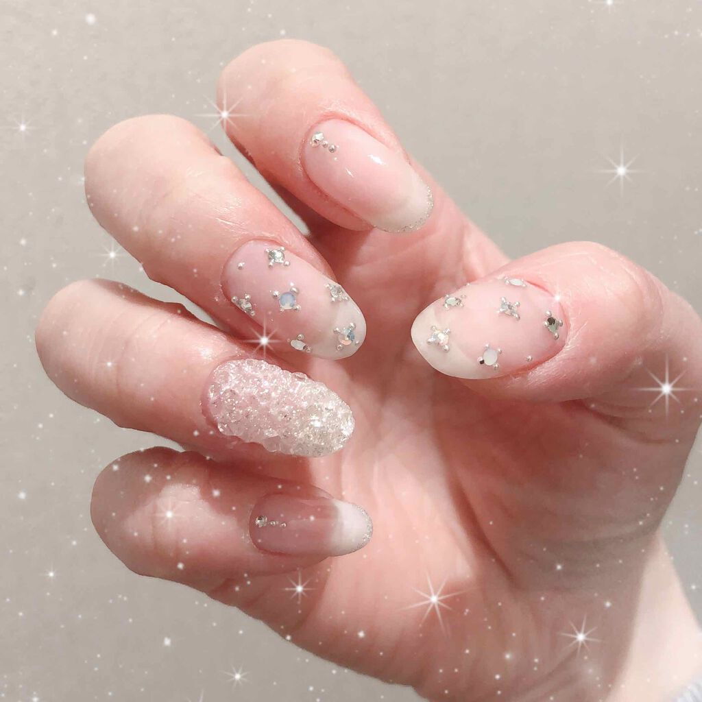 Shジェルネイル ライト対応 セリアの口コミ 乗せるだけで簡単クリアビジューネイル使った By えび天丸 混合肌 代後半 Lips