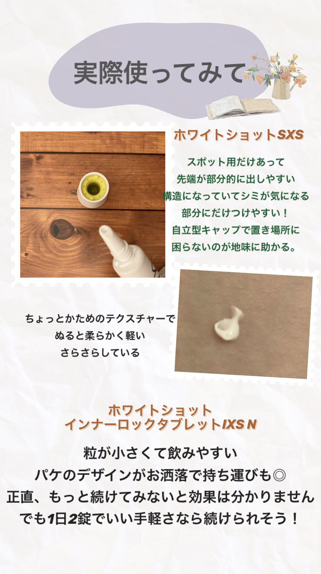 ホワイトショット インナーロック タブレット lXS N/ホワイトショット/美容サプリメントを使ったクチコミ（2枚目）
