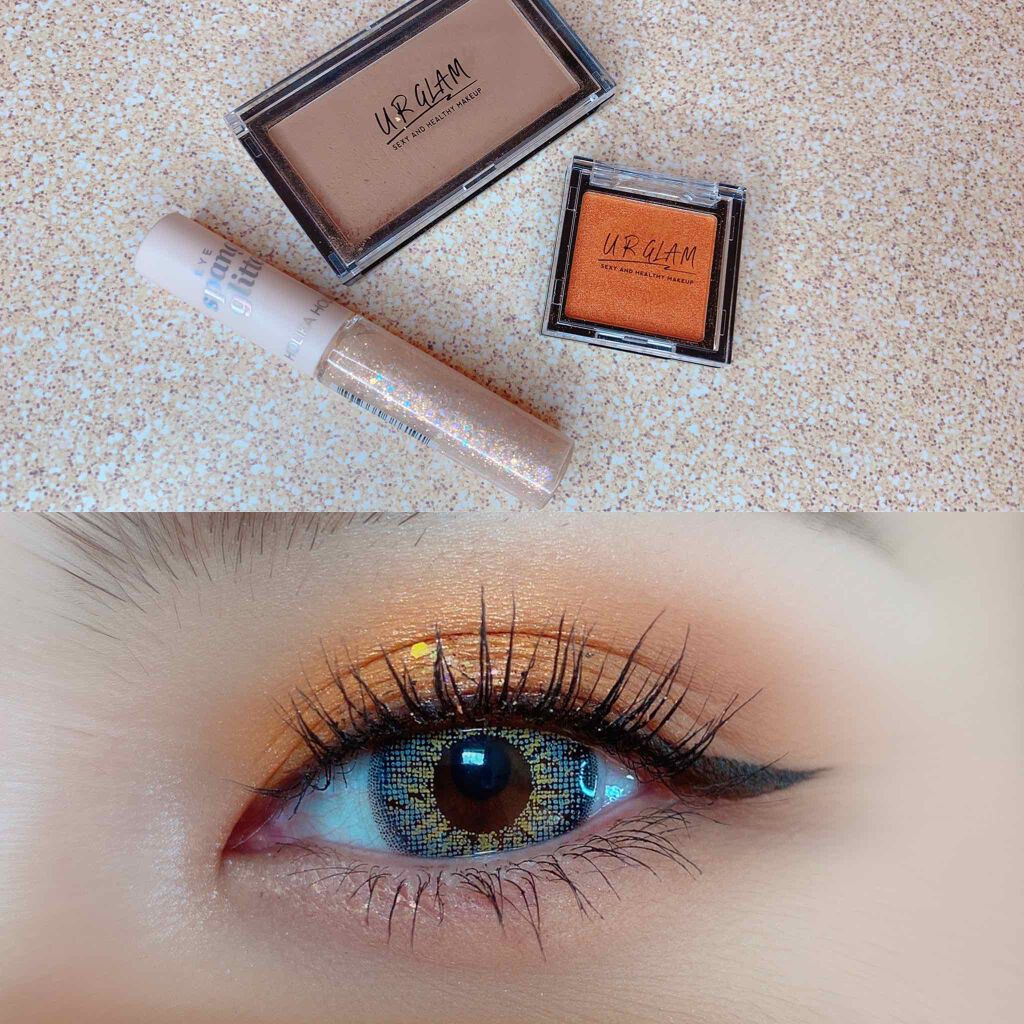 UR GLAM　POWDER EYESHADOW ゴールド/U R GLAM/単色アイシャドウを使ったクチコミ（1枚目）