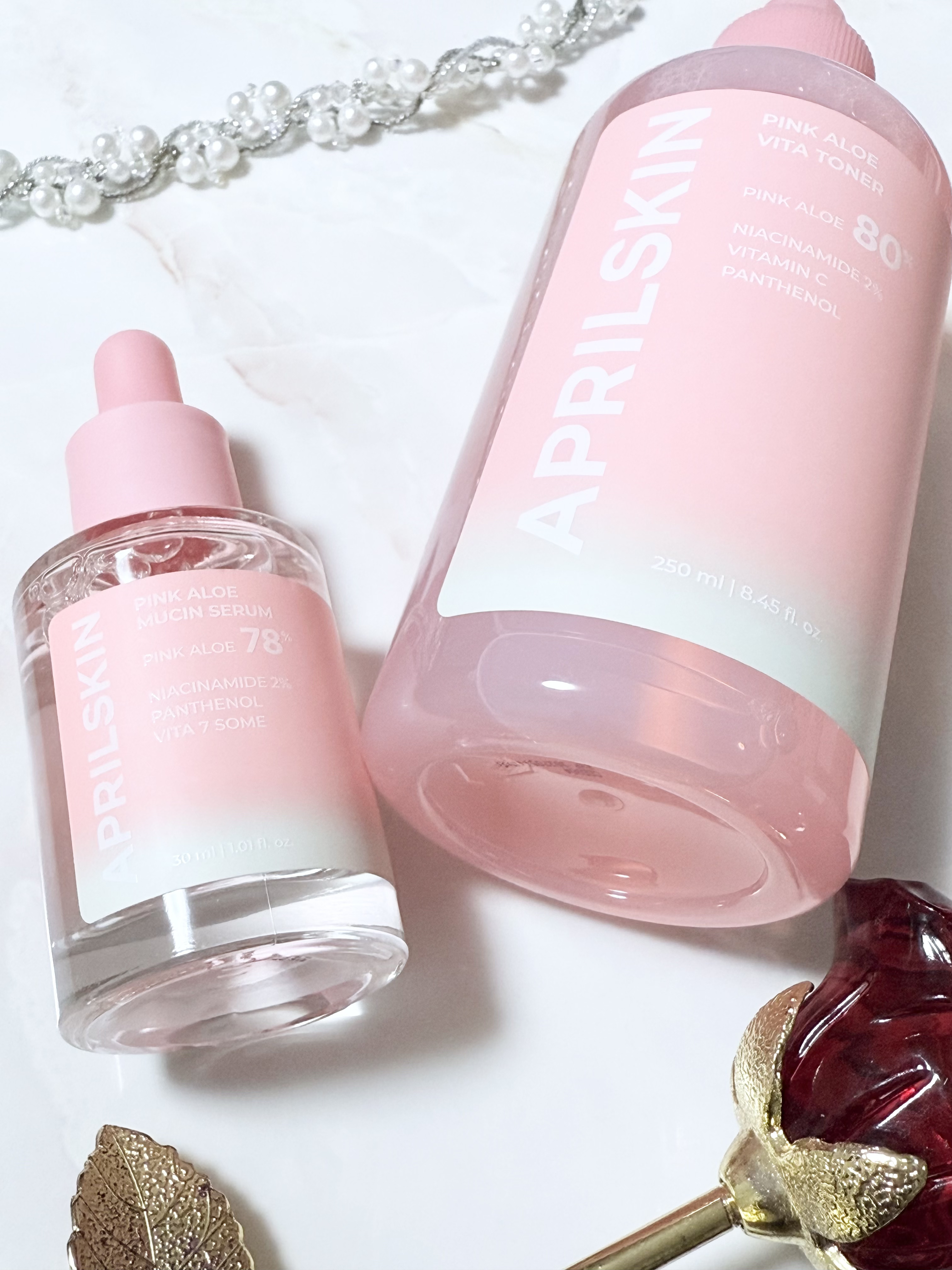 ピンクアロエムチンセラム/APRILSKIN/美容液を使ったクチコミ（3枚目）