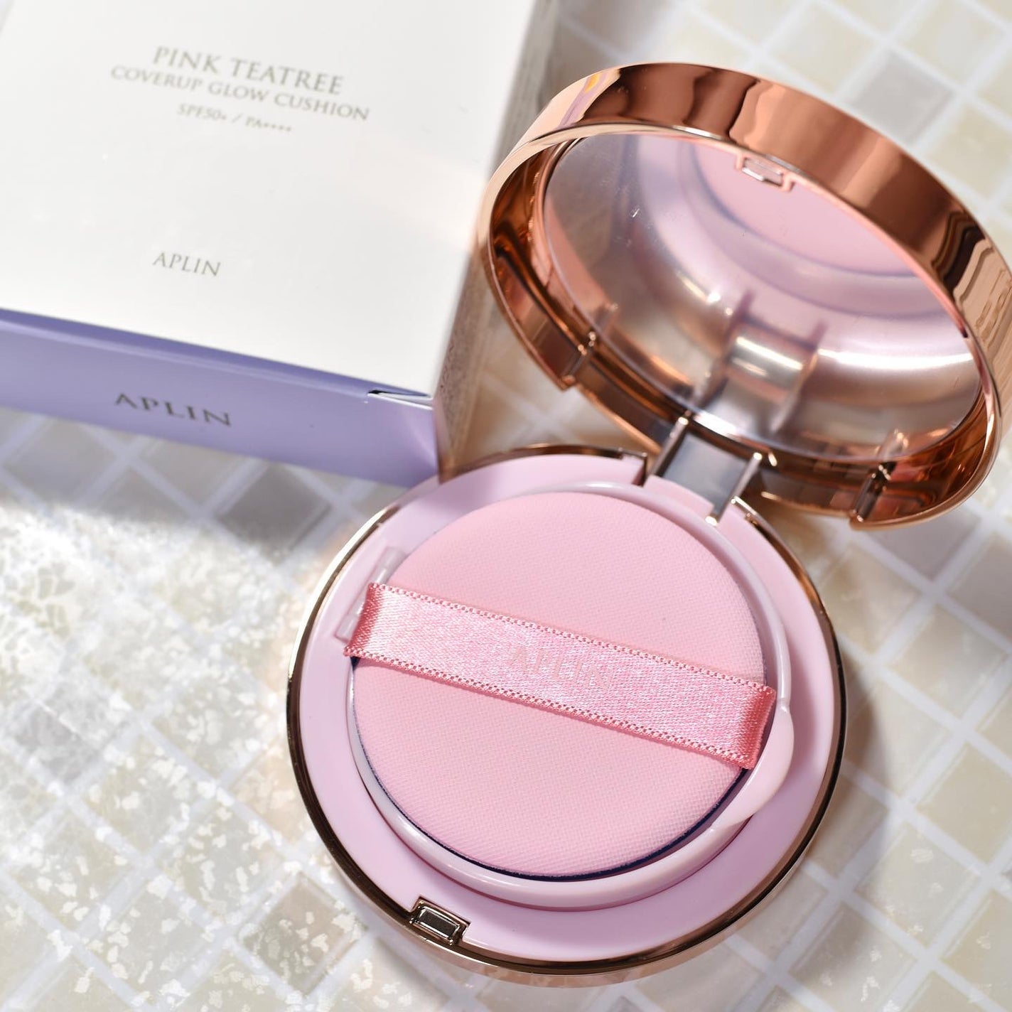 ピンクティーツリーカバーアップグロウクッション/APLIN/クッションファンデーションを使ったクチコミ(5枚目)