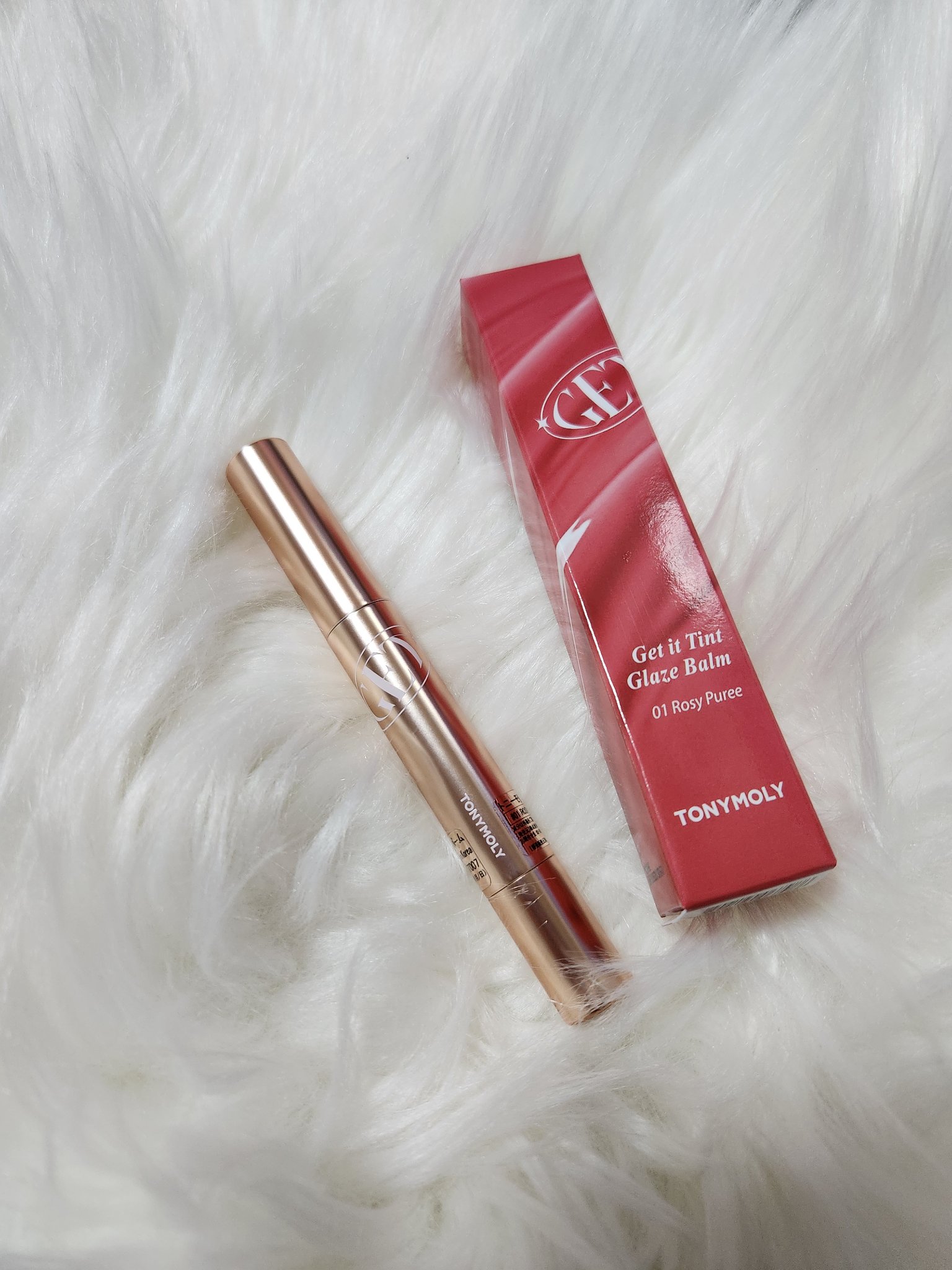 ゲットイットティントグレーズバーム 01 ローズピューレ/TONYMOLY/リップティントを使ったクチコミ（1枚目）