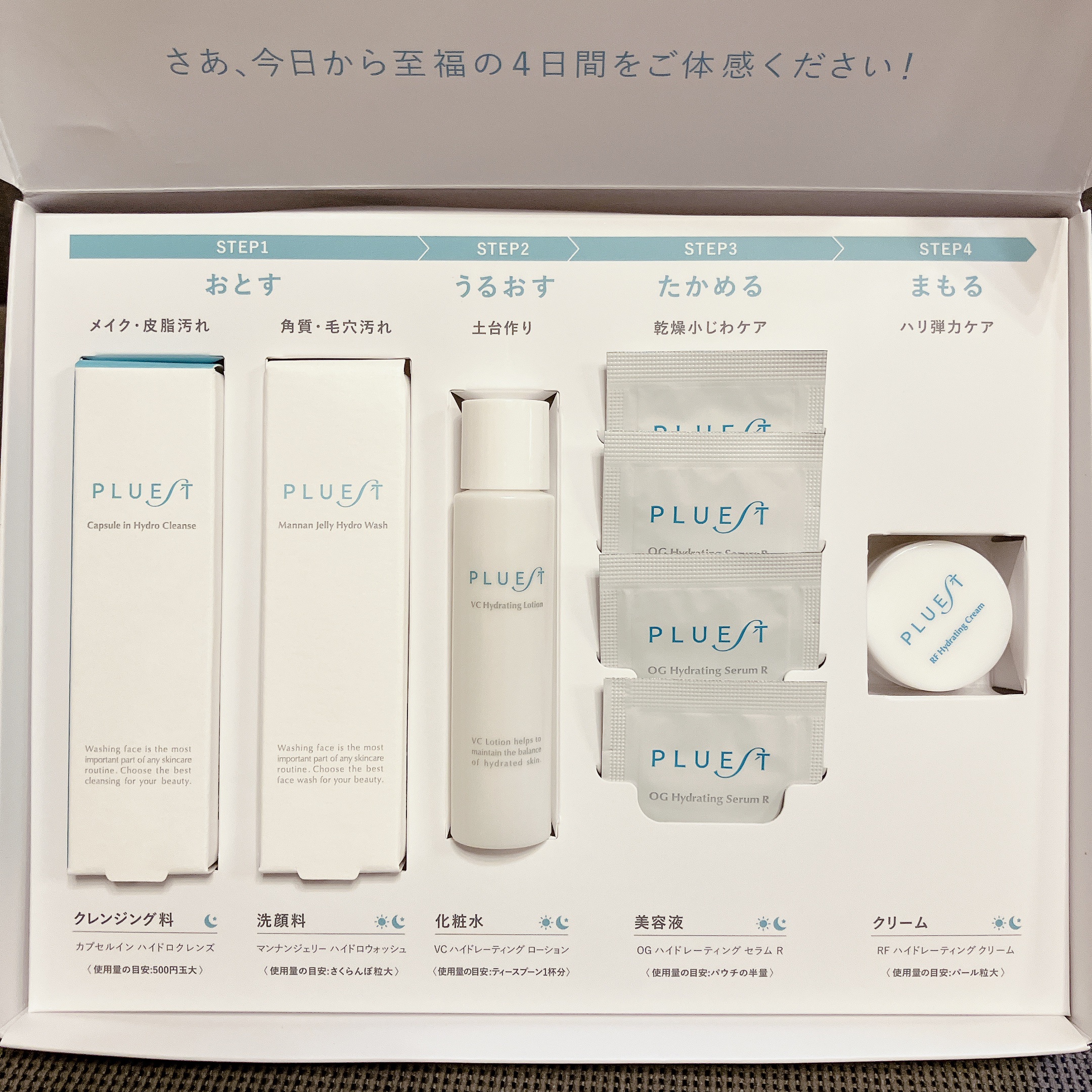 集中トライアル 5点セット/PLUEST/スキンケアキットを使ったクチコミ（2枚目）