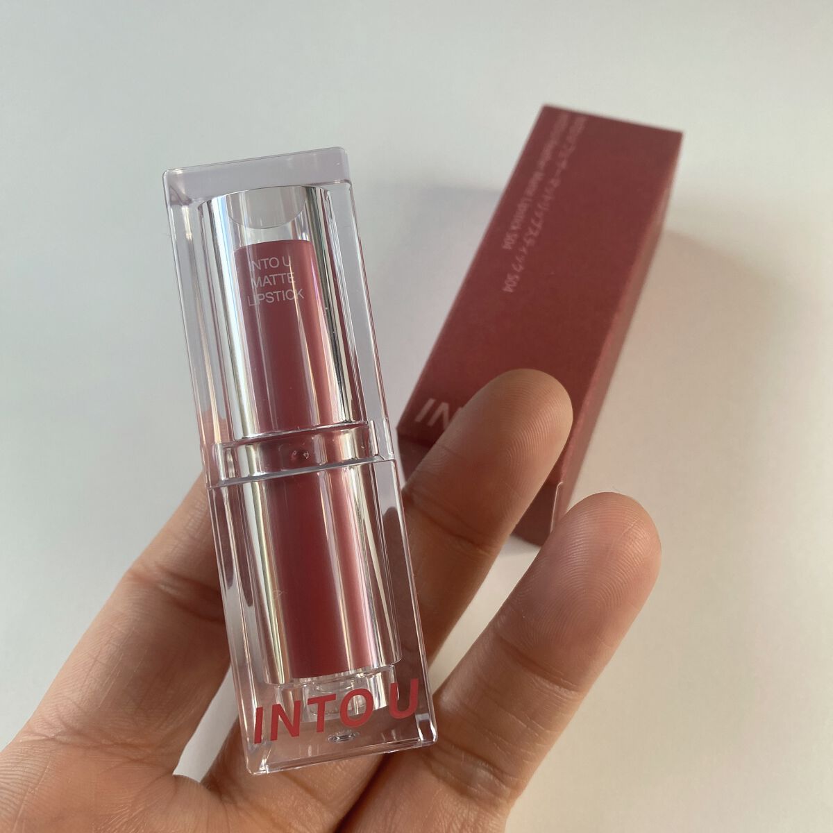 フェザーマットリップスティック/INTO U/口紅を使ったクチコミ(4枚目)