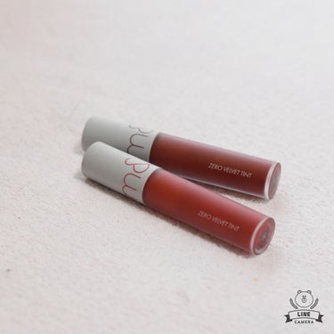 rom&ndのゼロベルベットティント💄
(※3枚目に唇の写真あります)

インスタでよく見るので気になって買いました。

手に出してみると正に質感がベルベットで、名前通りです🙆
ふわふわ、するする～と伸