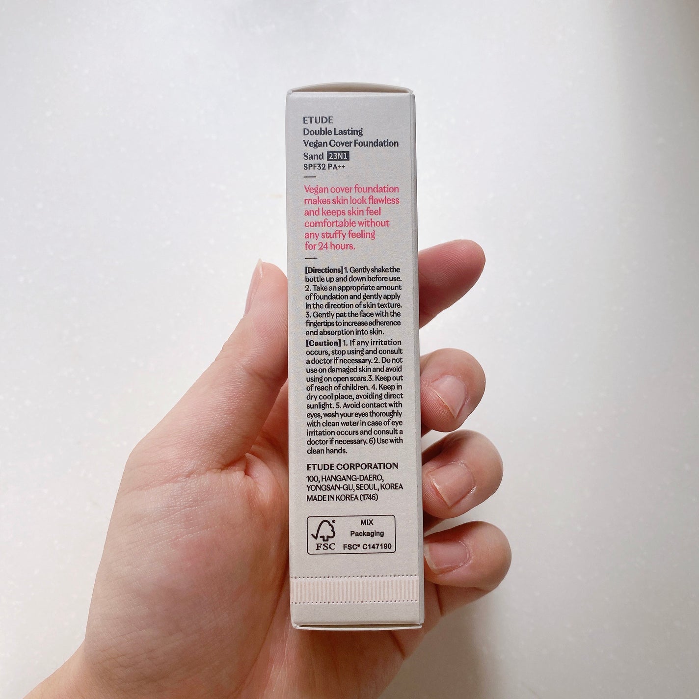 ダブルラスティングヴィーガンカバーファンデーション/ETUDE/リキッドファンデーションを使ったクチコミ(5枚目)