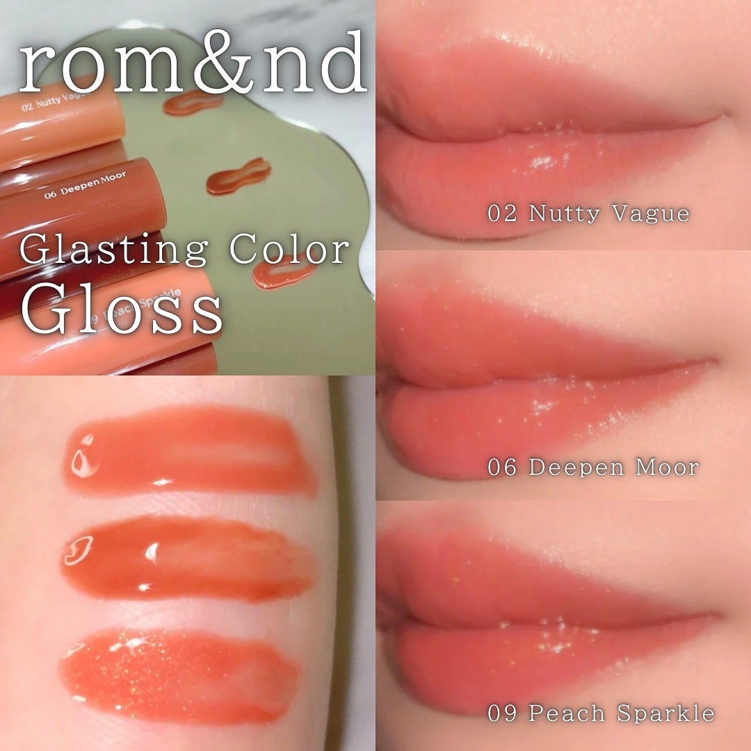 グラスティングカラーグロス/rom&nd/リップグロスを使ったクチコミ(2枚目)
