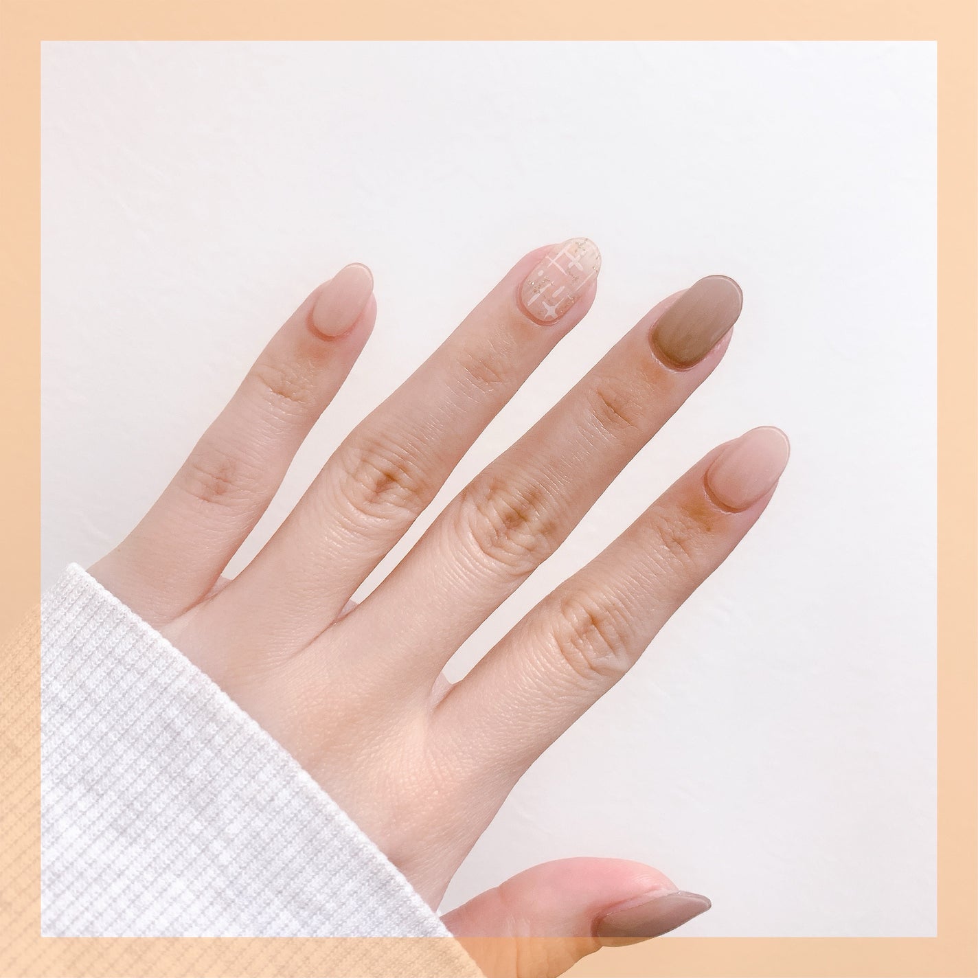 セミキュアジェルネイル(ハンド)/ohora/ネイルシールを使ったクチコミ(3枚目)