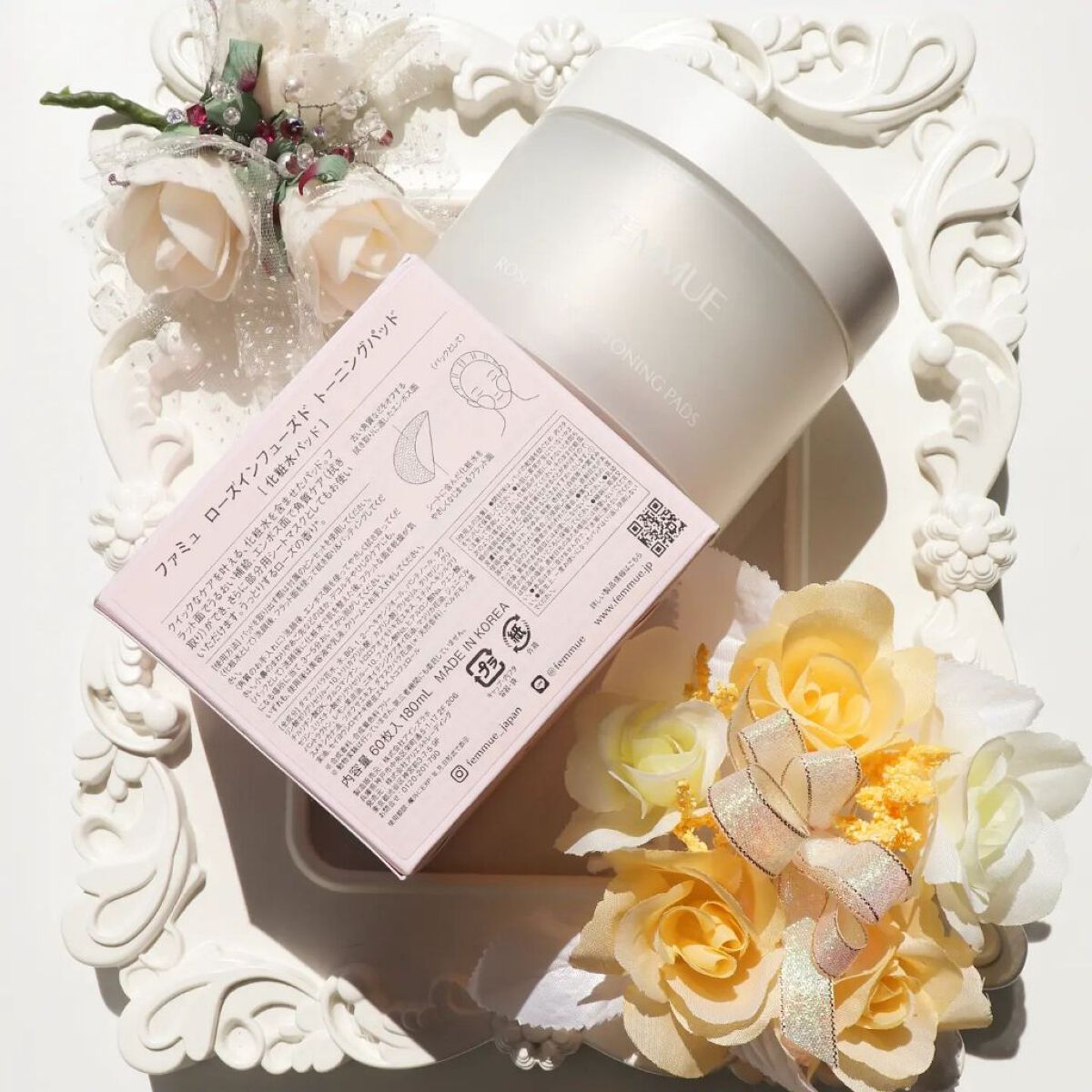 ローズインフューズド トーニングパッド/FEMMUE/拭き取り化粧水を使ったクチコミ（2枚目）