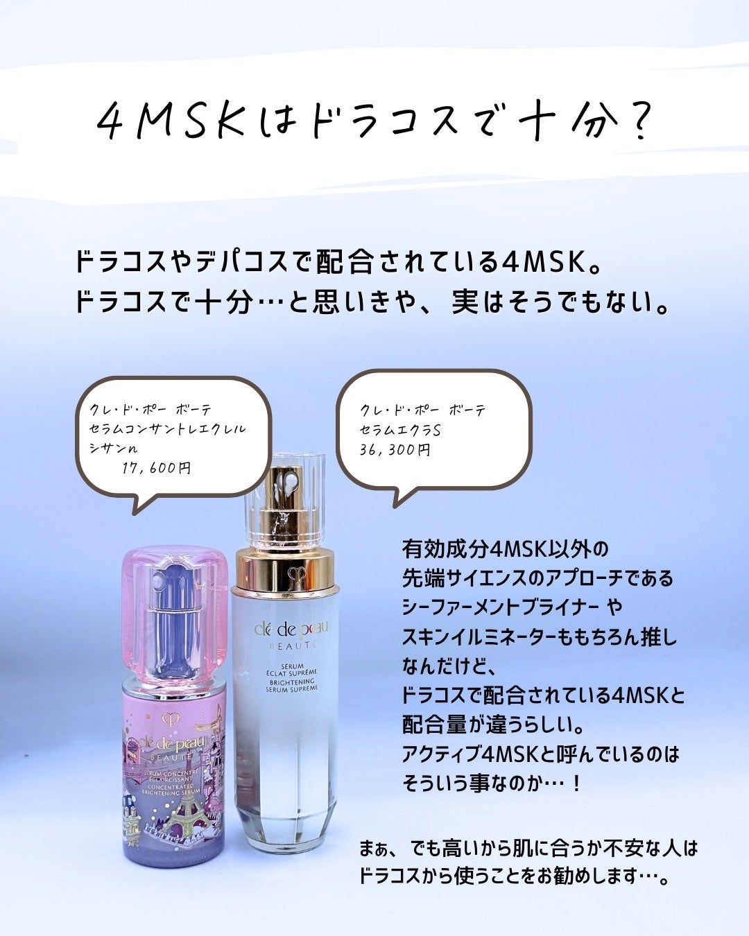 とまと村長@化粧品研究者 on LIPS 「冬に有効活用できる乳液!大人気の美白成分4MSK。一番安い商品..」(9枚目)