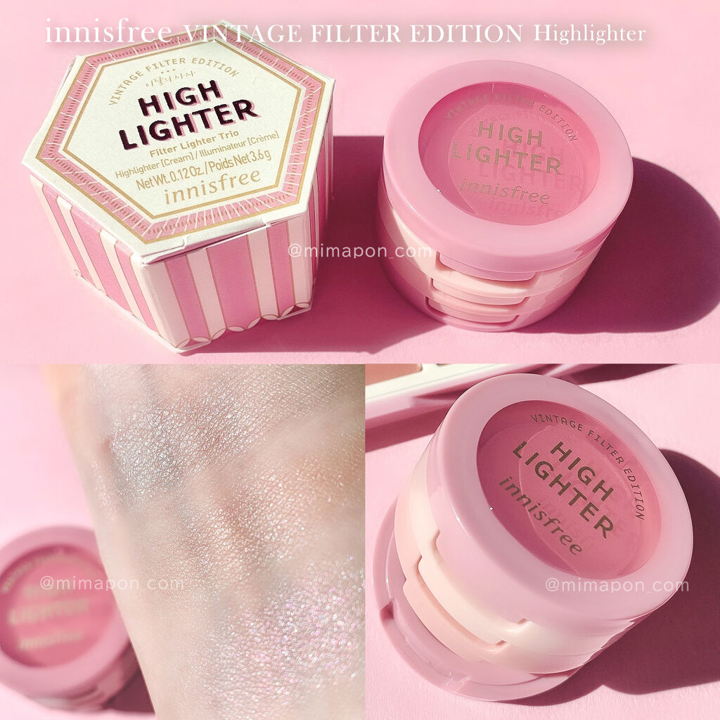 フィルター ハイライター トリオ Vintage Filter Edition/innisfree/クリームハイライトを使ったクチコミ（1枚目）