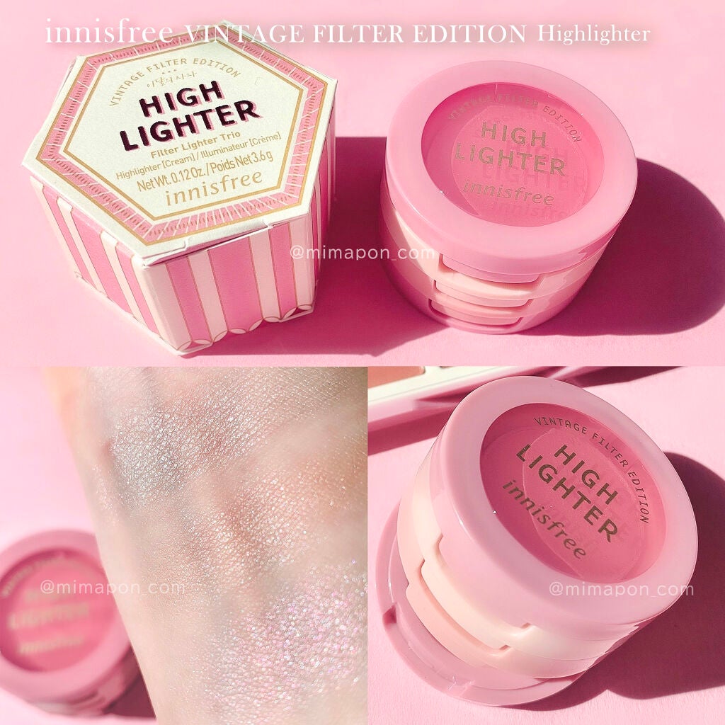フィルター ハイライター トリオ Vintage Filter Edition/innisfree/クリームハイライトを使ったクチコミ(1枚目)