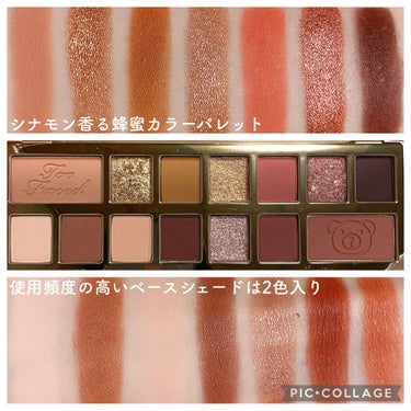 Too Faced テディ ベア アイシャドウ パレットのクチコミ「♡シナモン香る蜂蜜アイシャドウ　#TooFaced #テディベアアイシャドウパレットハニーシナ.....」（2枚目）