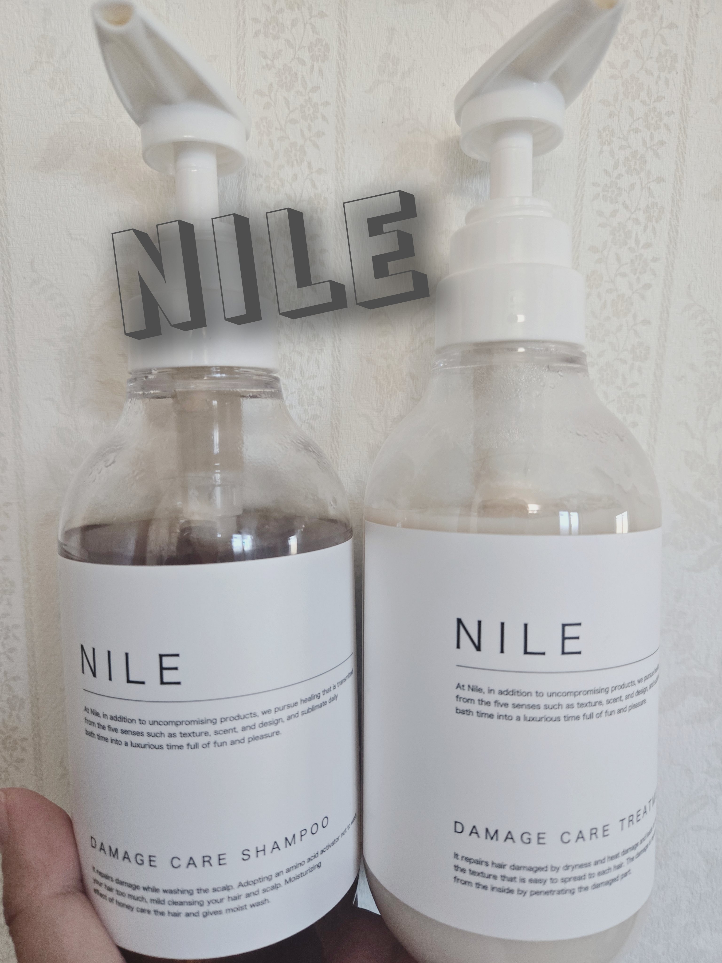 NILE ダメージケアシャンプー／トリートメントのクチコミ「～シャンプー・トリートメント～

NILEのダメージケアシャンプー／トリートメントです

少し.....」（1枚目）
