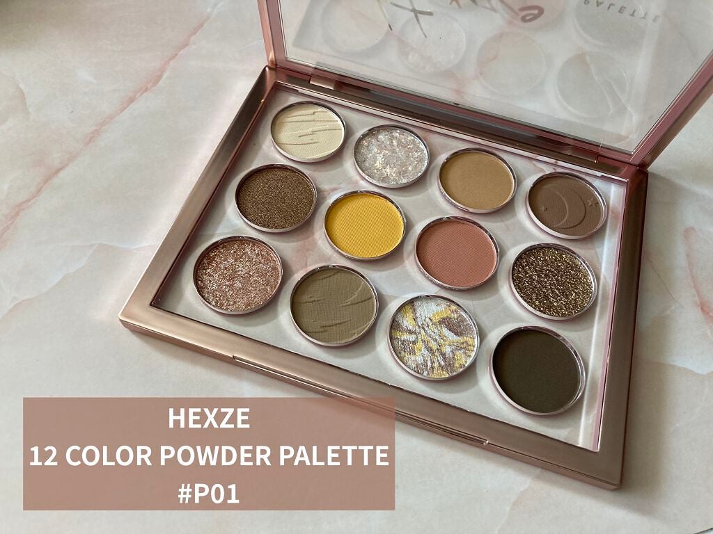 Hexze 12色 アイシャドウパレット プロアイ パレット アイプランナーパレット メイクパレット 高発色/HEXZE(ヘックスゼ)/アイシャドウパレットを使ったクチコミ(1枚目)