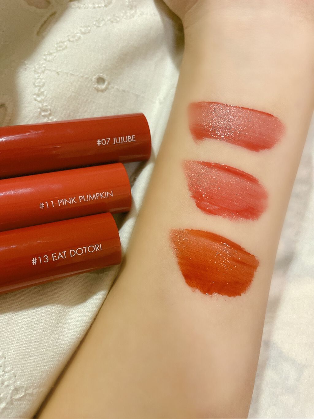 ジューシーラスティングティント/rom&nd/リップティントを使ったクチコミ(2枚目)