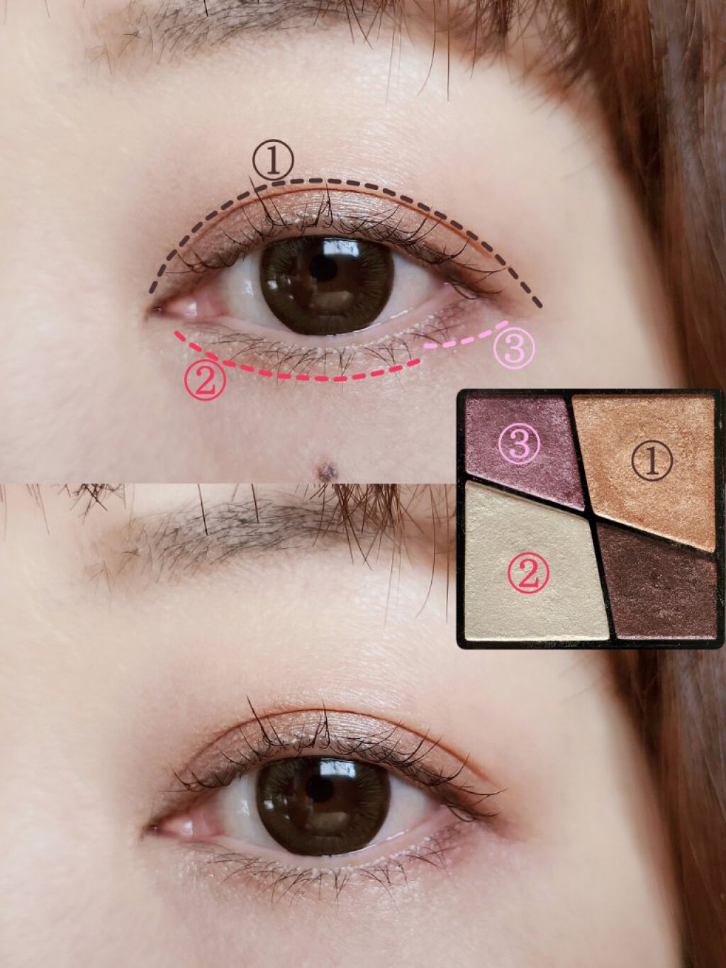 UR GLAM　VELVET EYE COLOR PALETTE プラムブラウン/U R GLAM/アイシャドウパレットを使ったクチコミ（2枚目）