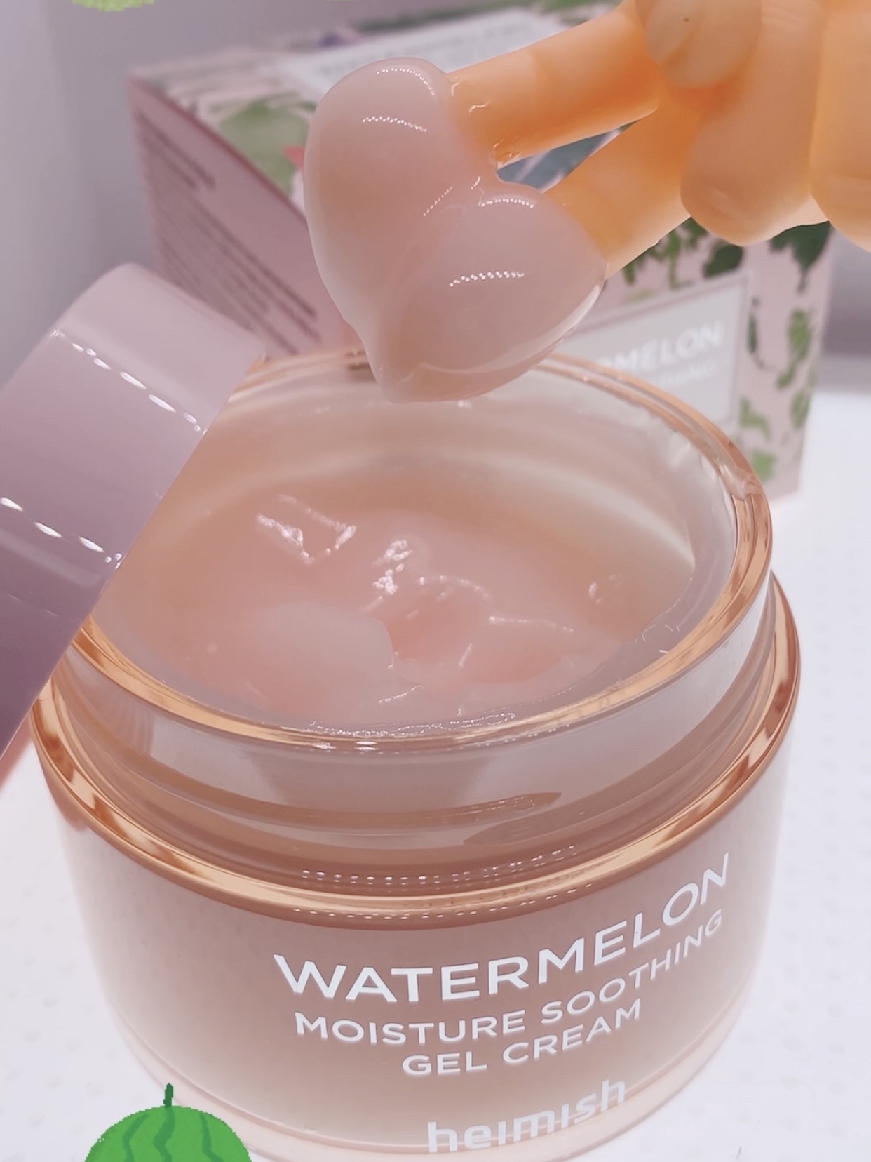 ウォーターメロン モイスチャーサージゲルクリーム/heimish/フェイスクリームを使ったクチコミ（2枚目）