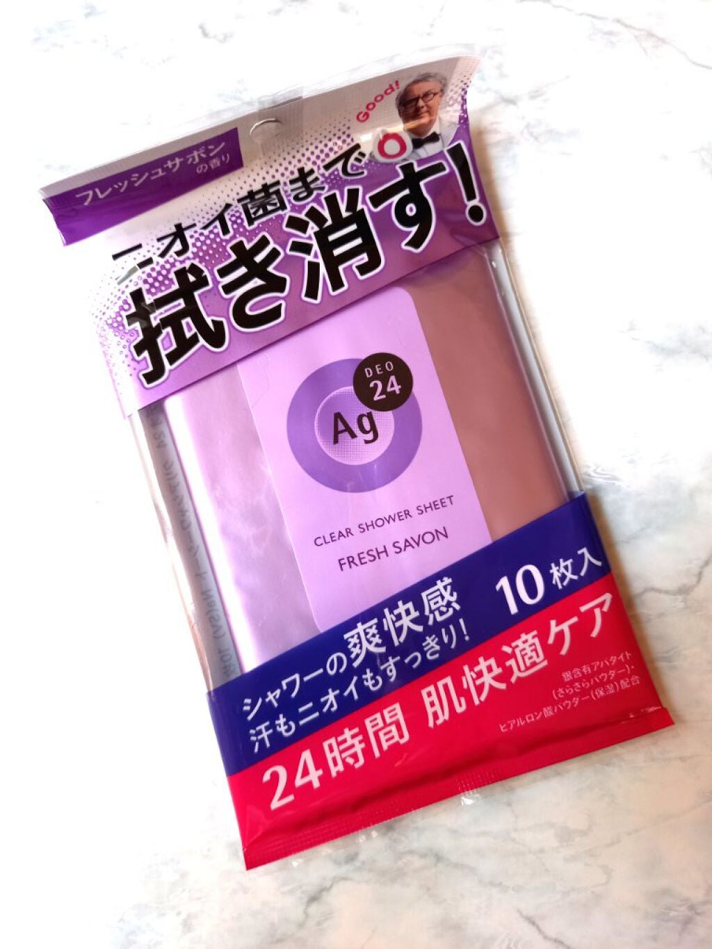 クリアシャワーシート Na (フレッシュサボン)/エージーデオ24/ボディシートを使ったクチコミ(1枚目)