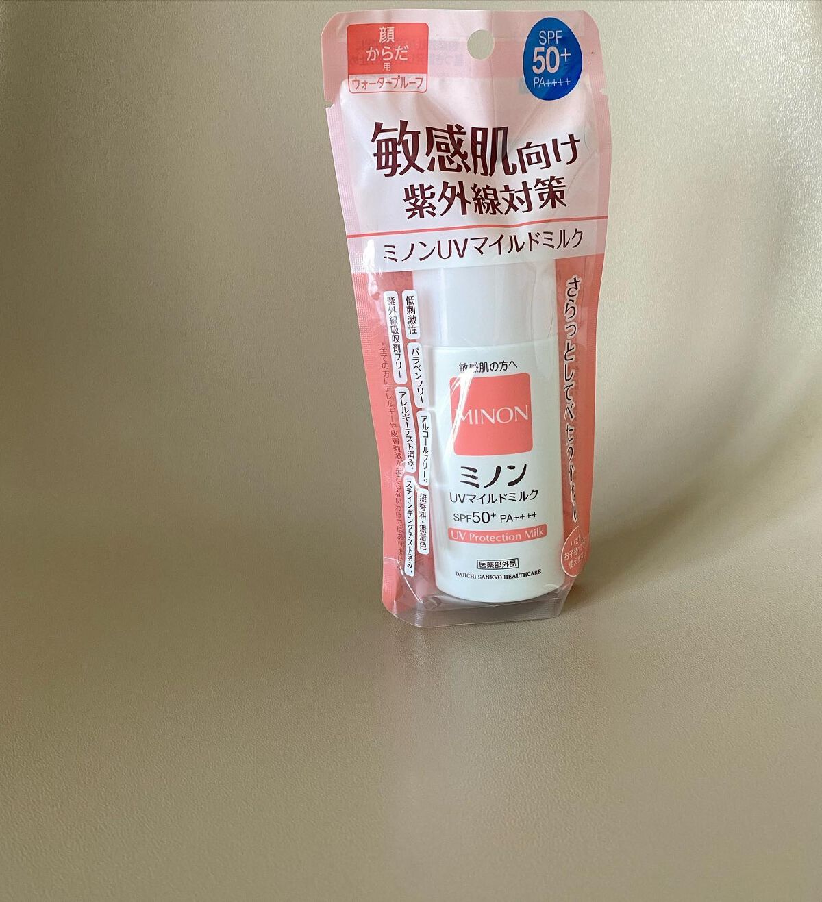 lovebeer on LIPS 「第一三共ヘルスケアミノンUVマイルドミルク敏感肌の味方、ミノン..」(1枚目)