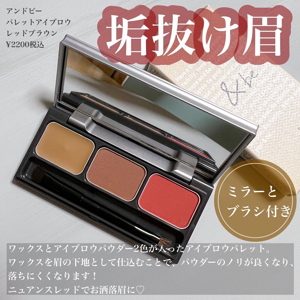 パレットアイブロウ レッドブラウン/＆be/パウダーアイブロウを使ったクチコミ（2枚目）