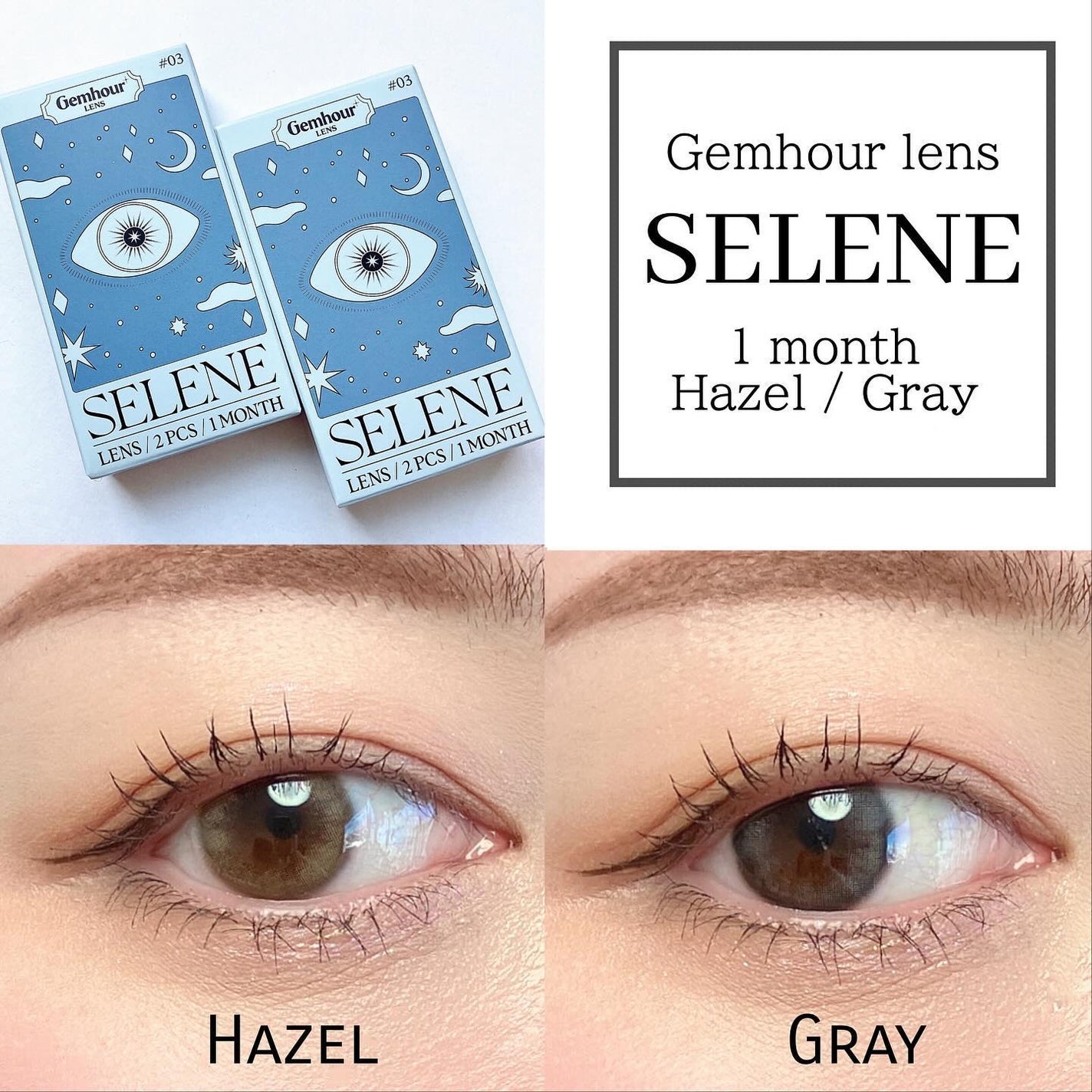 Selene/Gemhour lens/1ヶ月(1MONTH)カラコンを使ったクチコミ(1枚目)