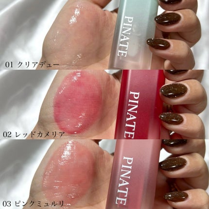 ナチュラルブルームリップオイルセラム 3色セット/PINATE/リップグロスを使ったクチコミ(4枚目)