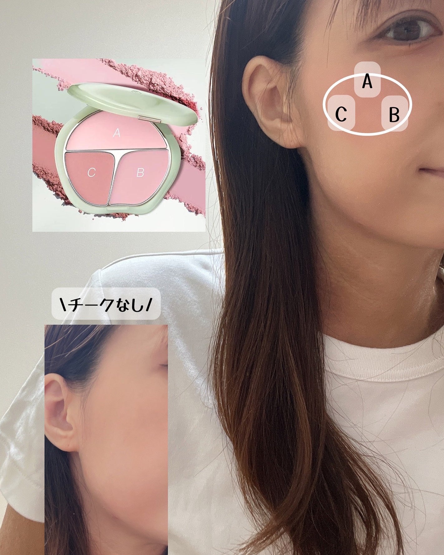 TIMAGE 3色チークパレット/TIMAGE/パウダーチークを使ったクチコミ(4枚目)