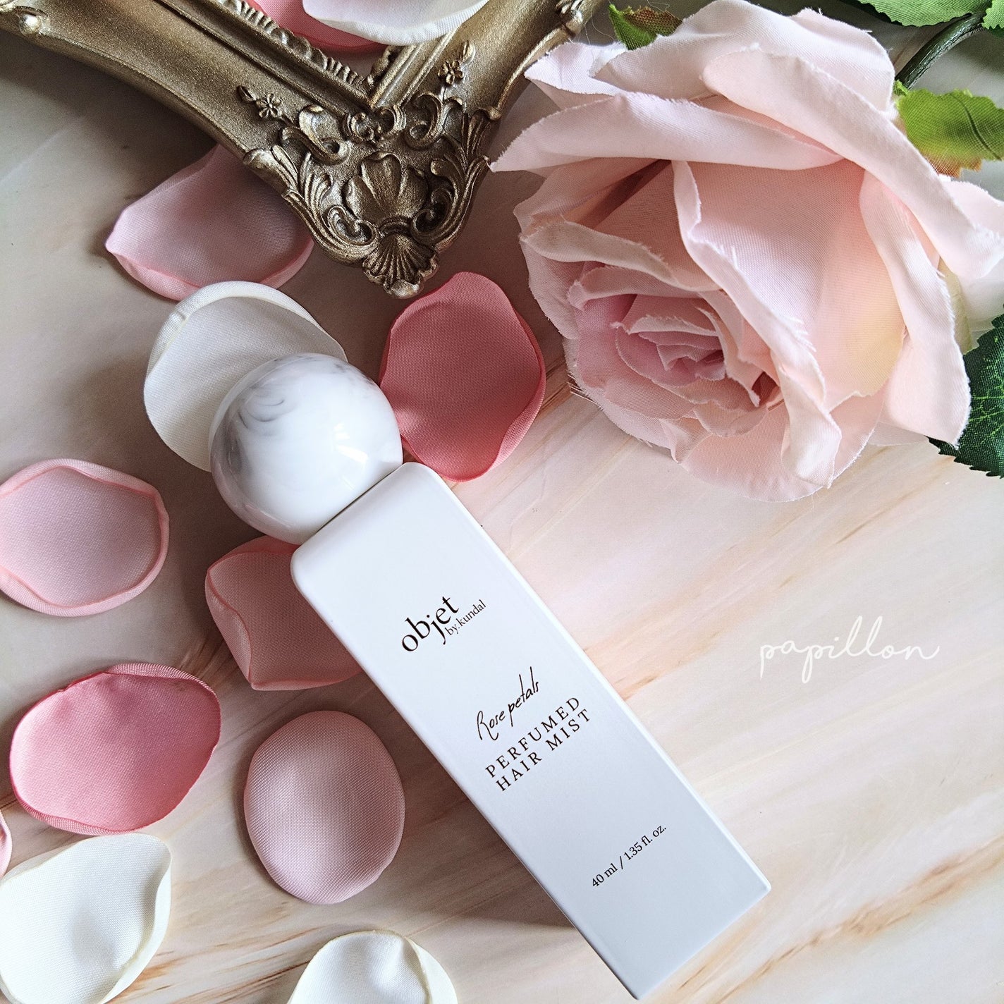 パフュームドヘアミスト ローズペタル/objet by kundal/ヘアミストを使ったクチコミ(2枚目)