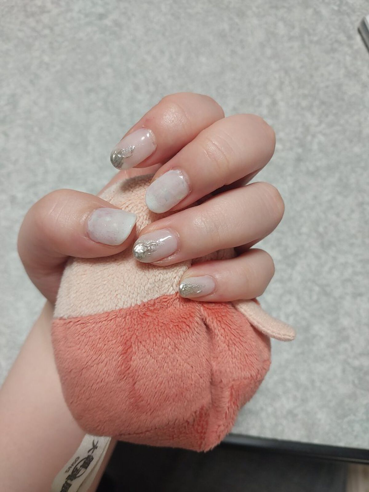 NAILTOWN オーロラダズリングパウダーのクチコミ「ネイルメモ

オパールぽく



🌟親指•中指
1. ベース

2. クリア(グレースガーデン.....」（1枚目）