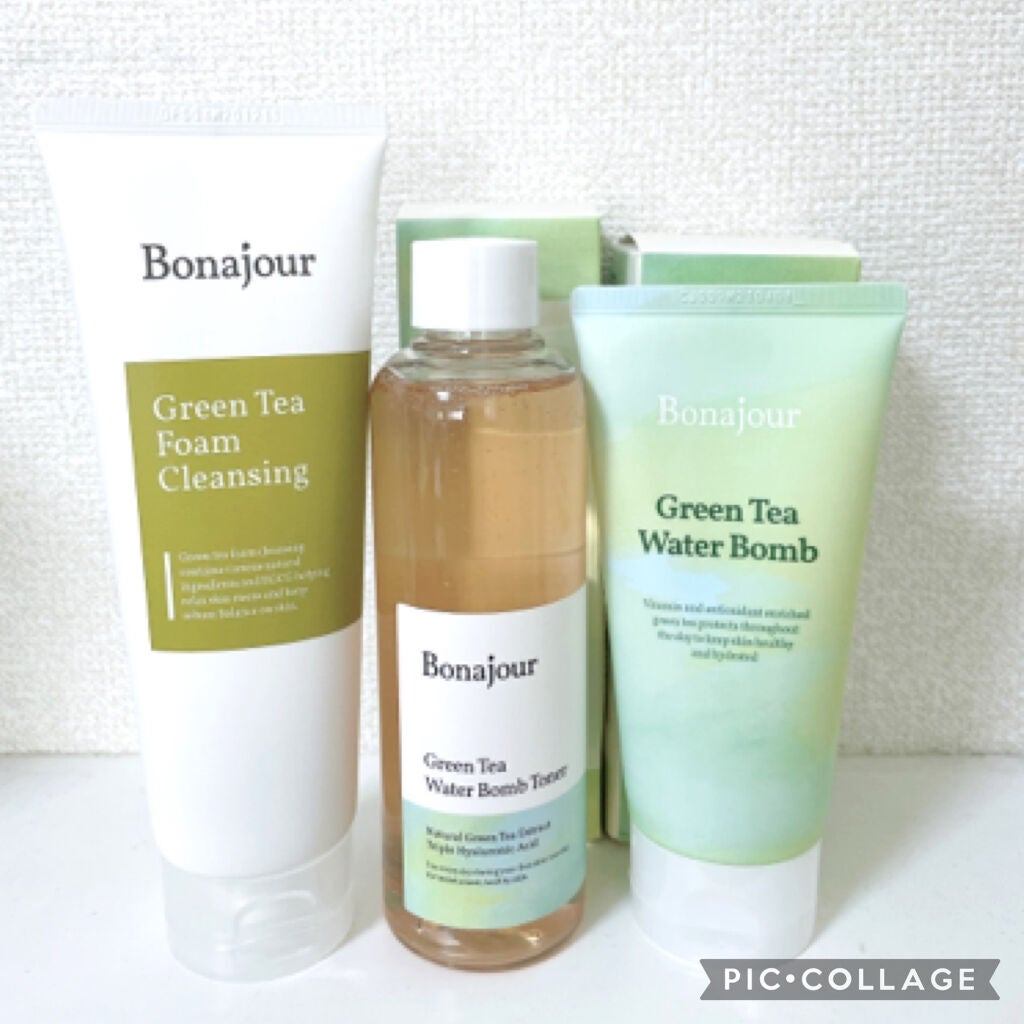 グリーンティーウォーターボムトナー/Bonajour/化粧水を使ったクチコミ(3枚目)