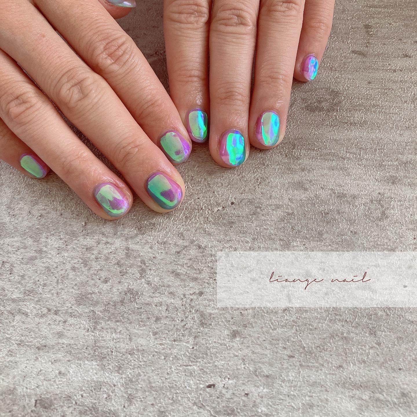 #リアンジェネイル,#柏ネイル,#ネイル,#うるうるネイル,#氷ネイル,#オーロラネイルのネイルデザイン