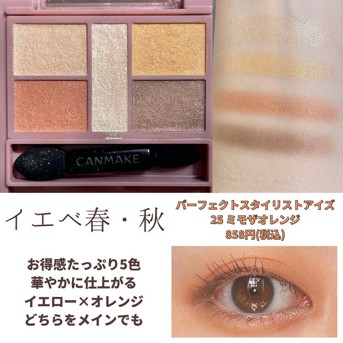 パーフェクトマルチアイズ/キャンメイク/アイシャドウパレットを使ったクチコミ(7枚目)