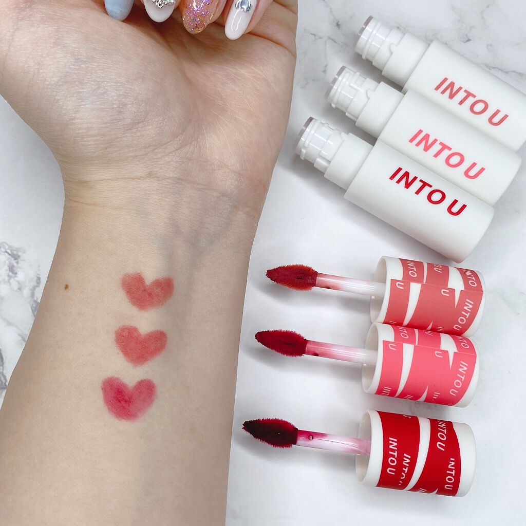 スーパーマットリップ&チークマッド/INTO U/口紅を使ったクチコミ(2枚目)