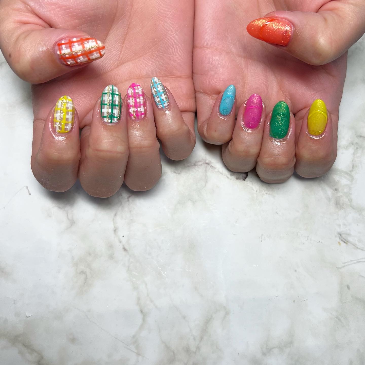 #春ネイル,#カラフルネイル,#ネイル,#ニュアンスネイル,#スカルプネイル,#ジェルネイル,#ママネイル,#ギャルネイル,#大人ネイル,#派手ネイル,#ネイル,#城陽ネイル,#京都ネイル,#大阪ネイル,#奈良ネイルのネイルデザイン