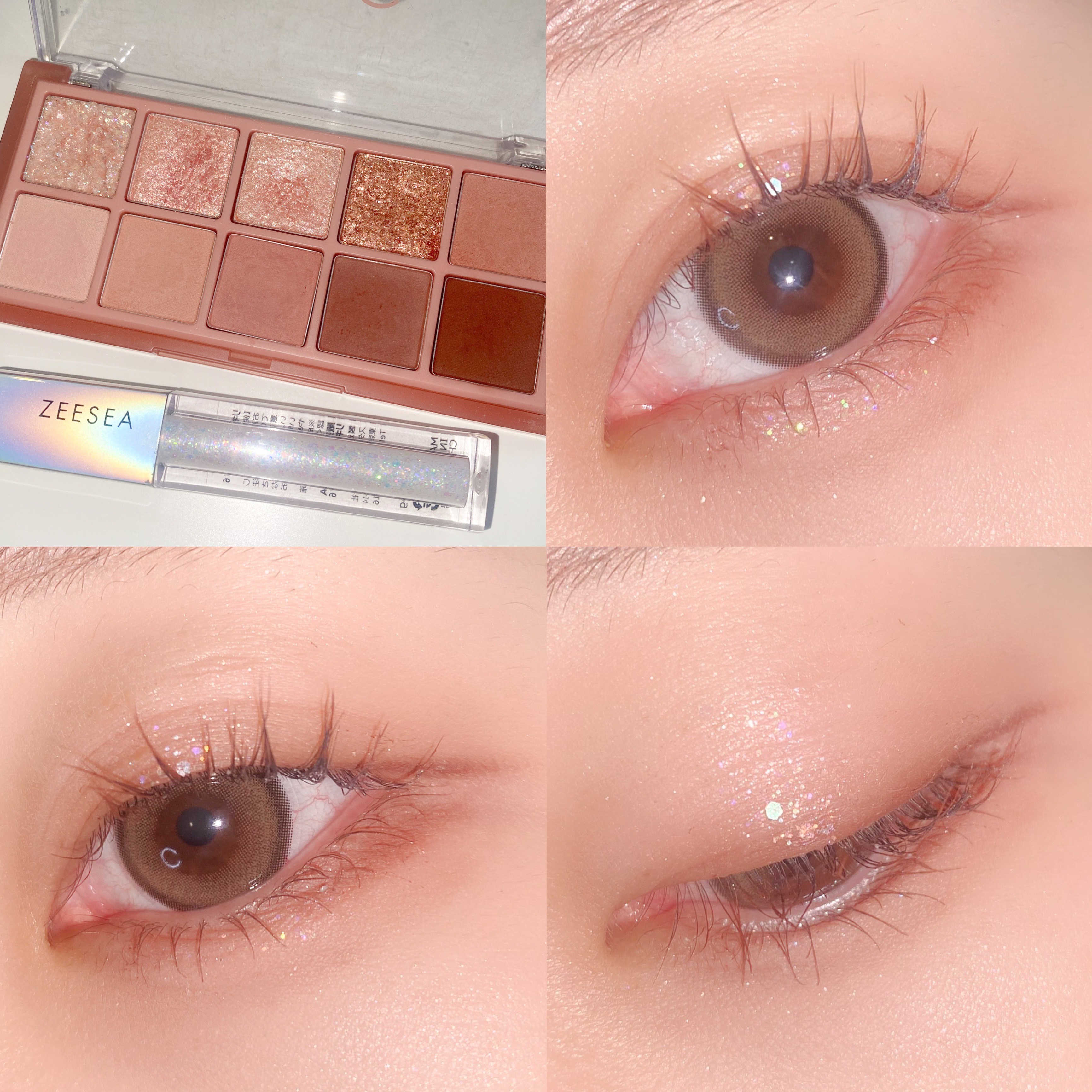 #今日のメイク　#アイメイク 12/19

🟣カラコン

○secretcandymagic 1day
ラテベージュ

🟣アイシャドウ

○rom&nd
ベターザンパレット
03 ROSEBUD GARDEN

○ZEESEA
ダイヤモ