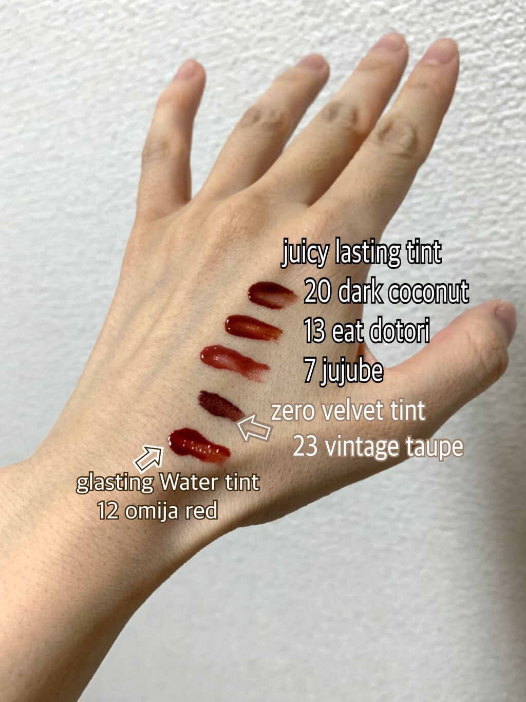 ジューシーラスティングティント/rom&nd/リップティントを使ったクチコミ（2枚目）