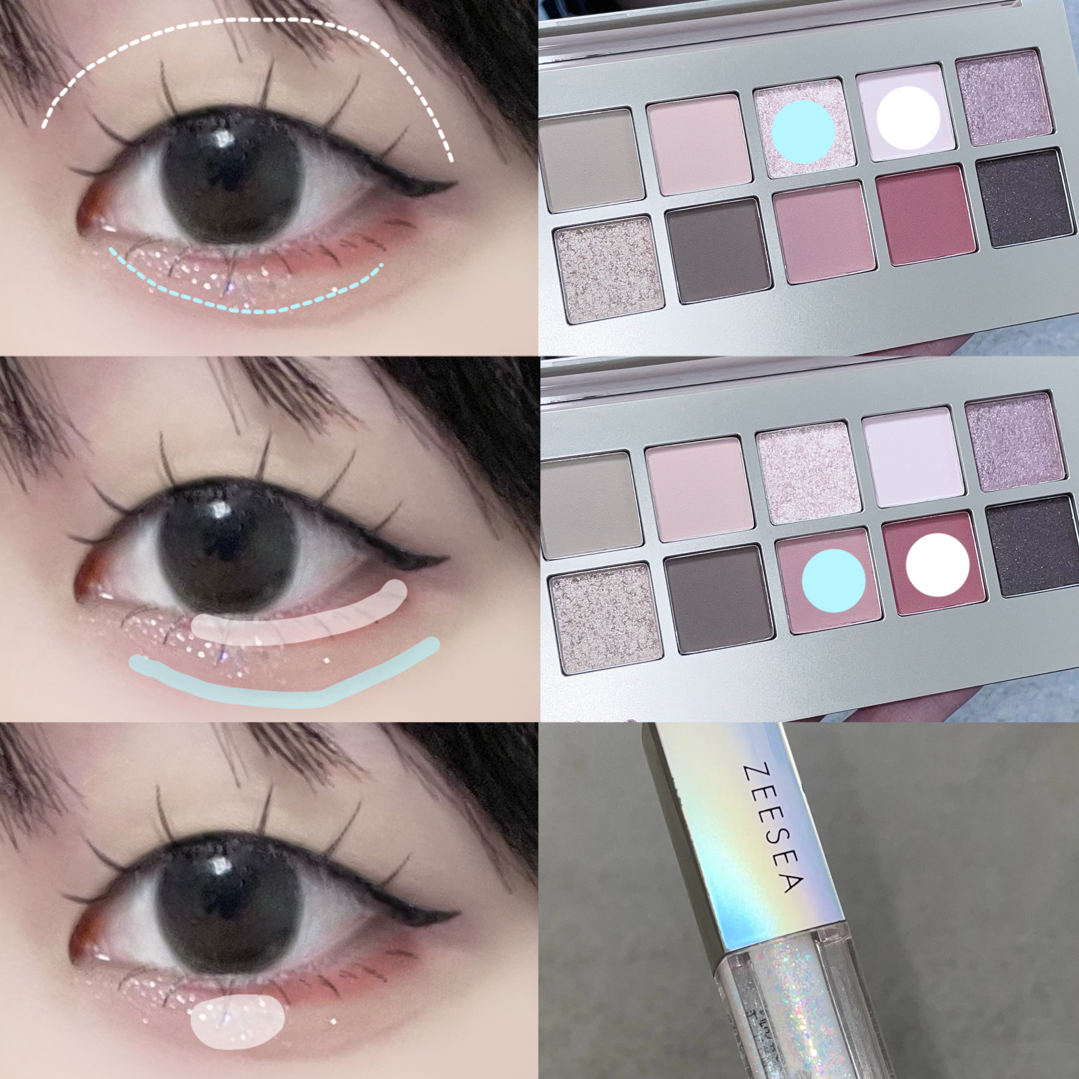 ダイヤモンドシリーズ 星空リキッドアイシャドウ/ZEESEA/リキッドアイシャドウを使ったクチコミ（3枚目）