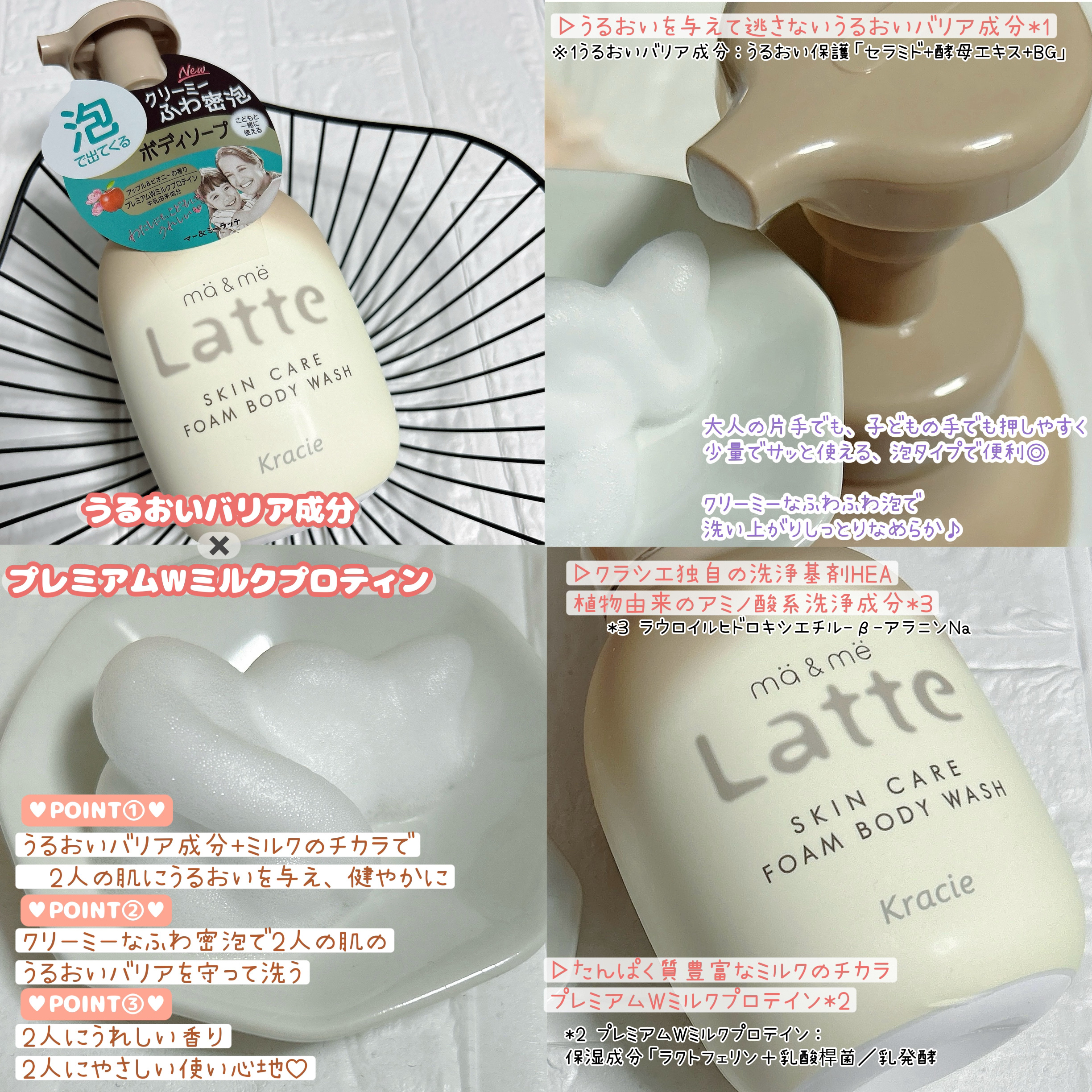 マー&ミー　泡で出てくるボディソープ/マー＆ミー　ラッテ/ボディソープを使ったクチコミ（2枚目）