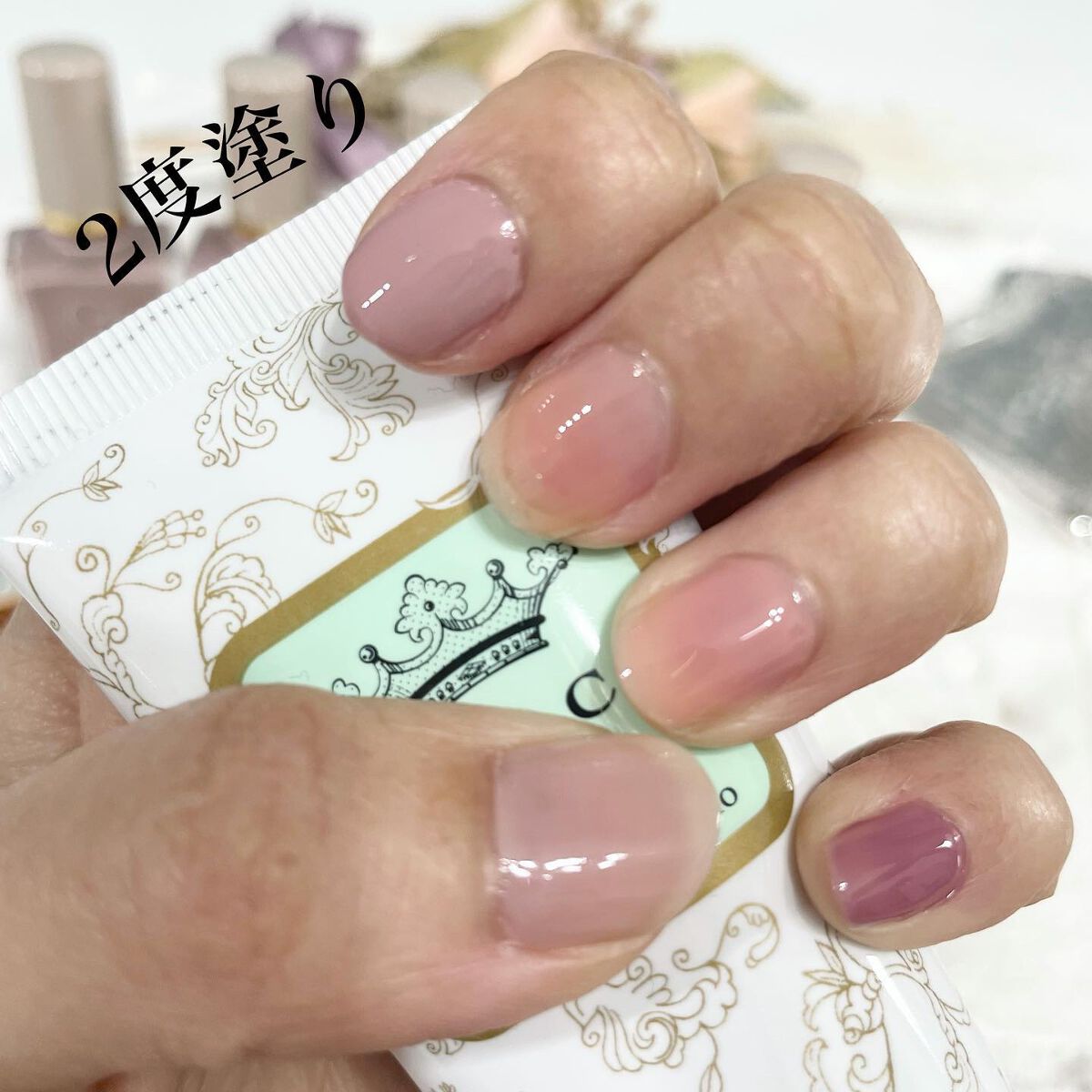 グロッシーコート/スキューズミー/オールインワンネイルを使ったクチコミ(5枚目)