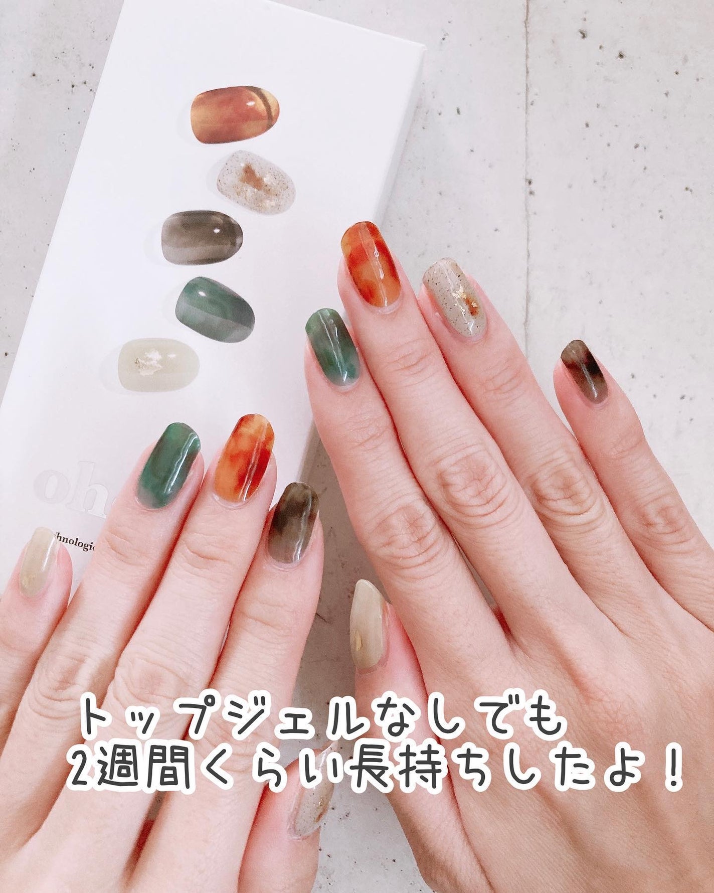 セミキュアジェルネイル(ハンド)/ohora/ネイルシールを使ったクチコミ(3枚目)